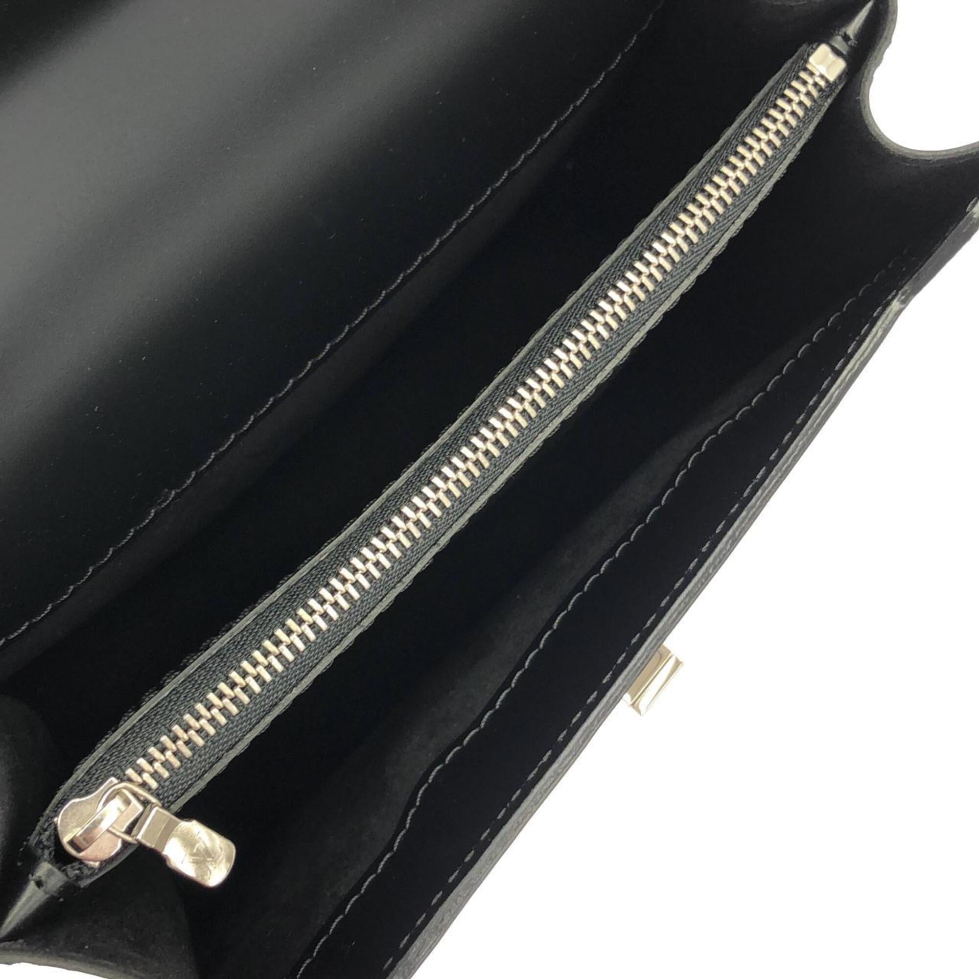 Louis Vuitton Black Leather Handbag (Pre-Owned)