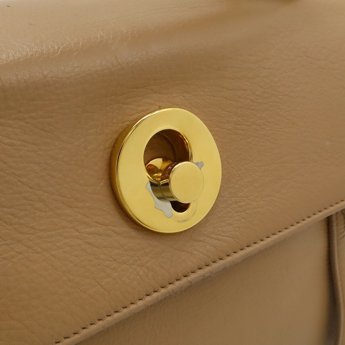 Yves Saint Laurent Pink Beige Leather Handbag Shoulder Bag (Pre-Owned)