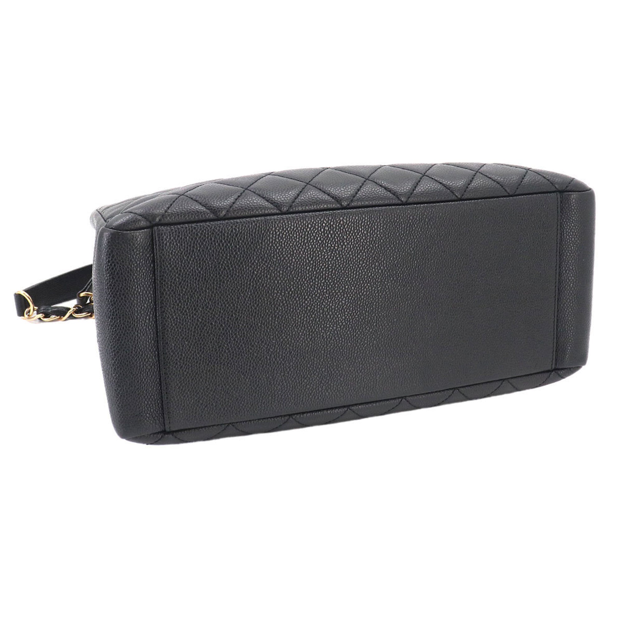 Chanel Black Grained Calfskin Handbag Tote Bag (Pre-Owned)