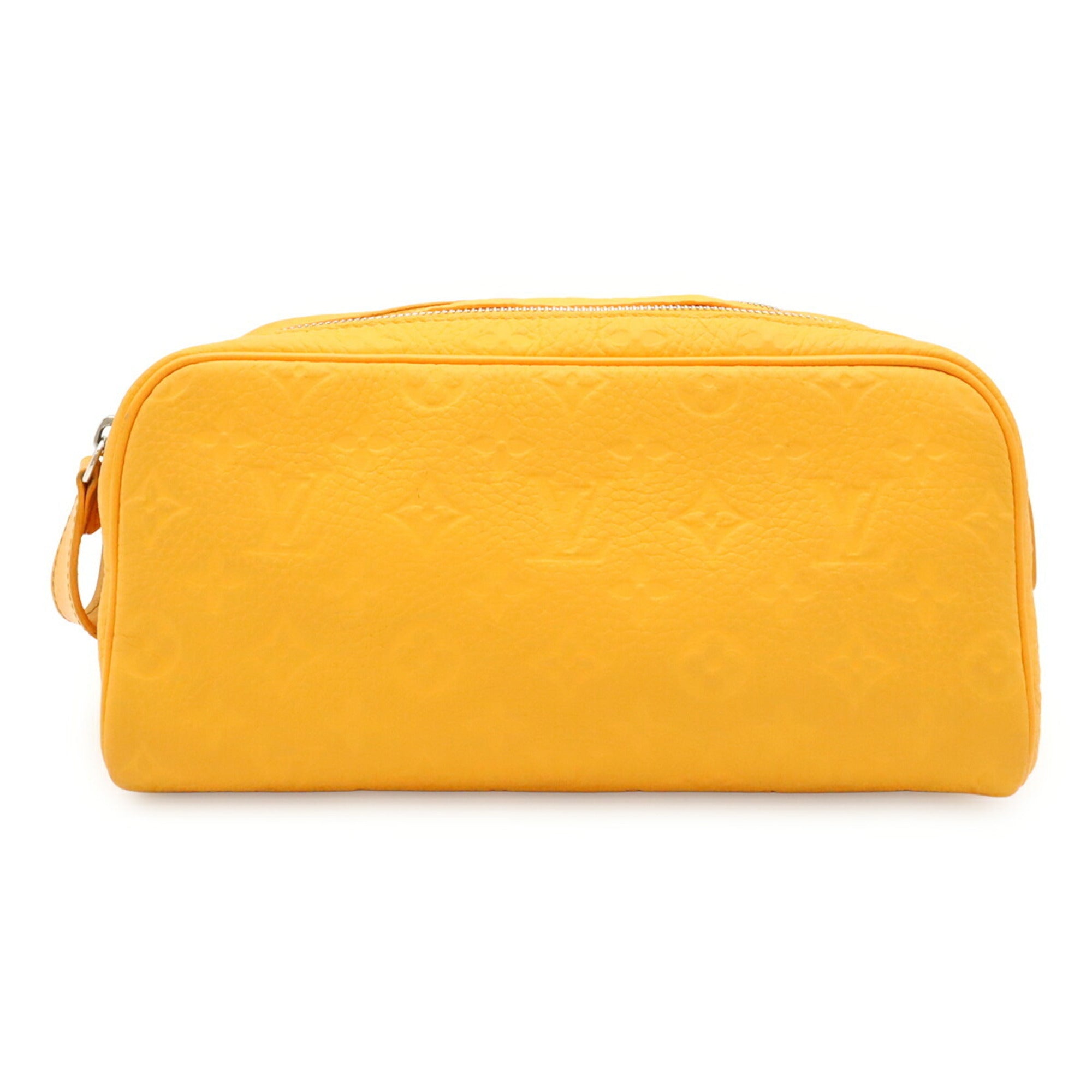 Louis Vuitton Saffron Yellow Leather Clutch Bag Handbag Pouch (Pre-Owned)