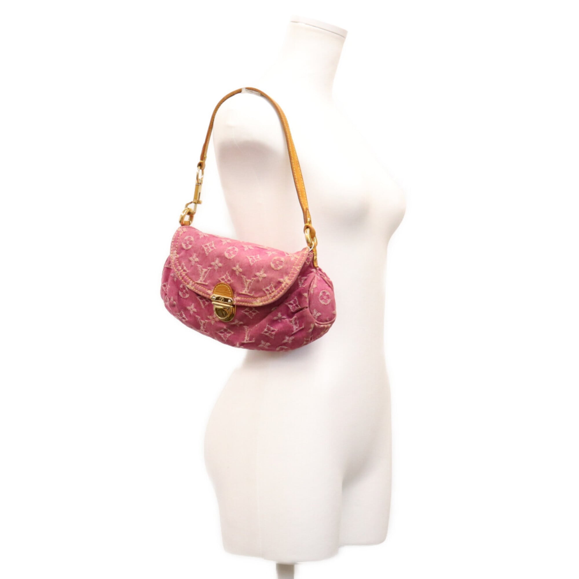 Louis Vuitton Pink Monogram Denim Shoulder Bag (Pre-Owned)
