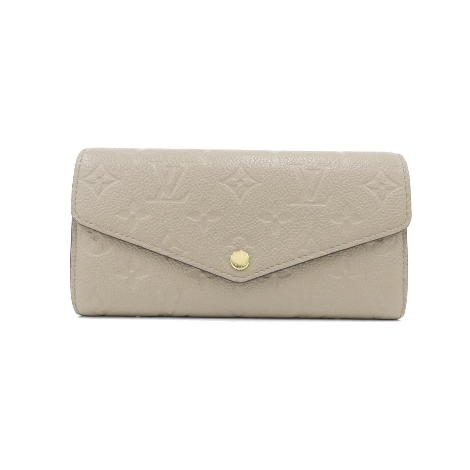 Louis Vuitton Monogram Empreinte Beige Tourterelle Leather Long Wallet (Bi-Fold) (Pre-Owned)