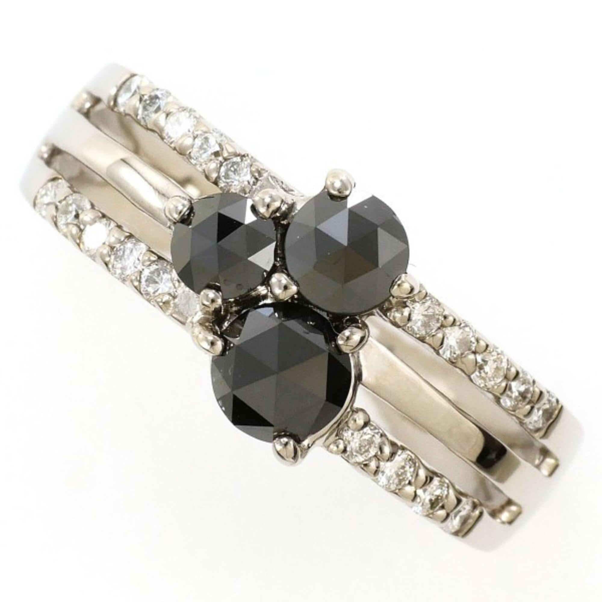 Unbranded Black White Gold White Gold (14K) Band Ring (Pre-Owned)