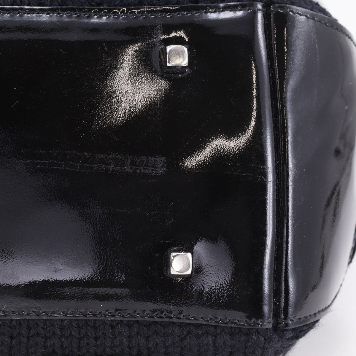 Salvatore Ferragamo Gancini Black Wool Tote Bag (Pre-Owned)