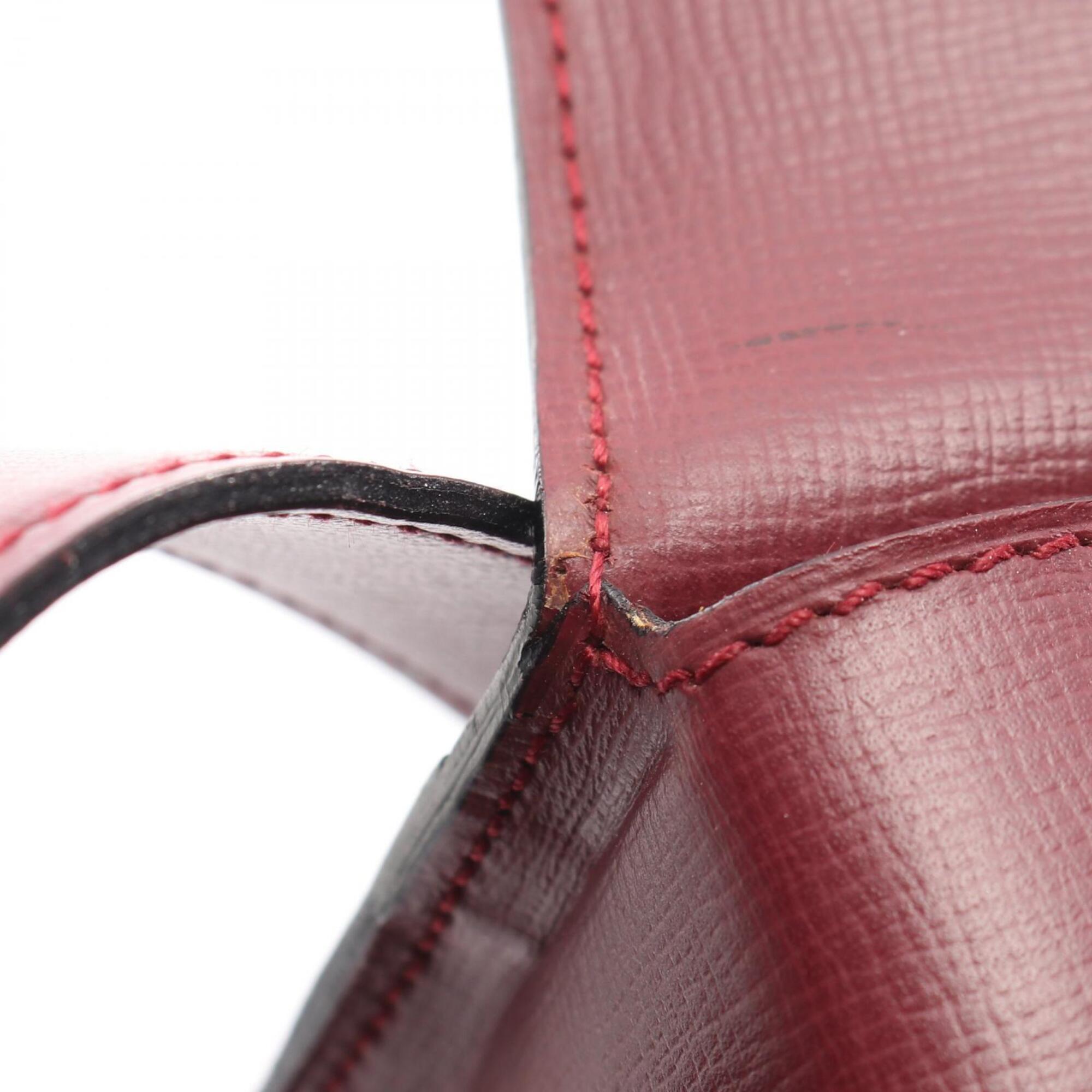 Cartier Bordeaux Leather Handbag Shoulder Bag (Pre-Owned)