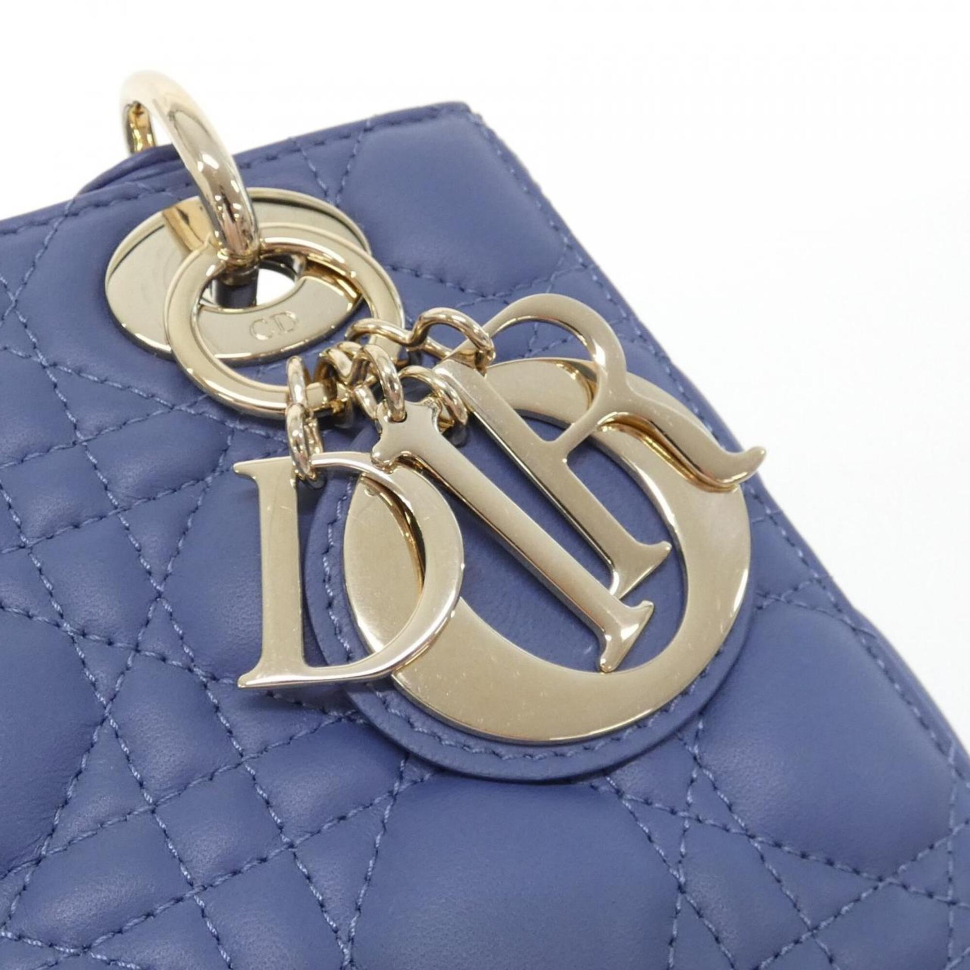Christian Dior Lady Dior Blue Leather Handbag (Pre-Owned)
