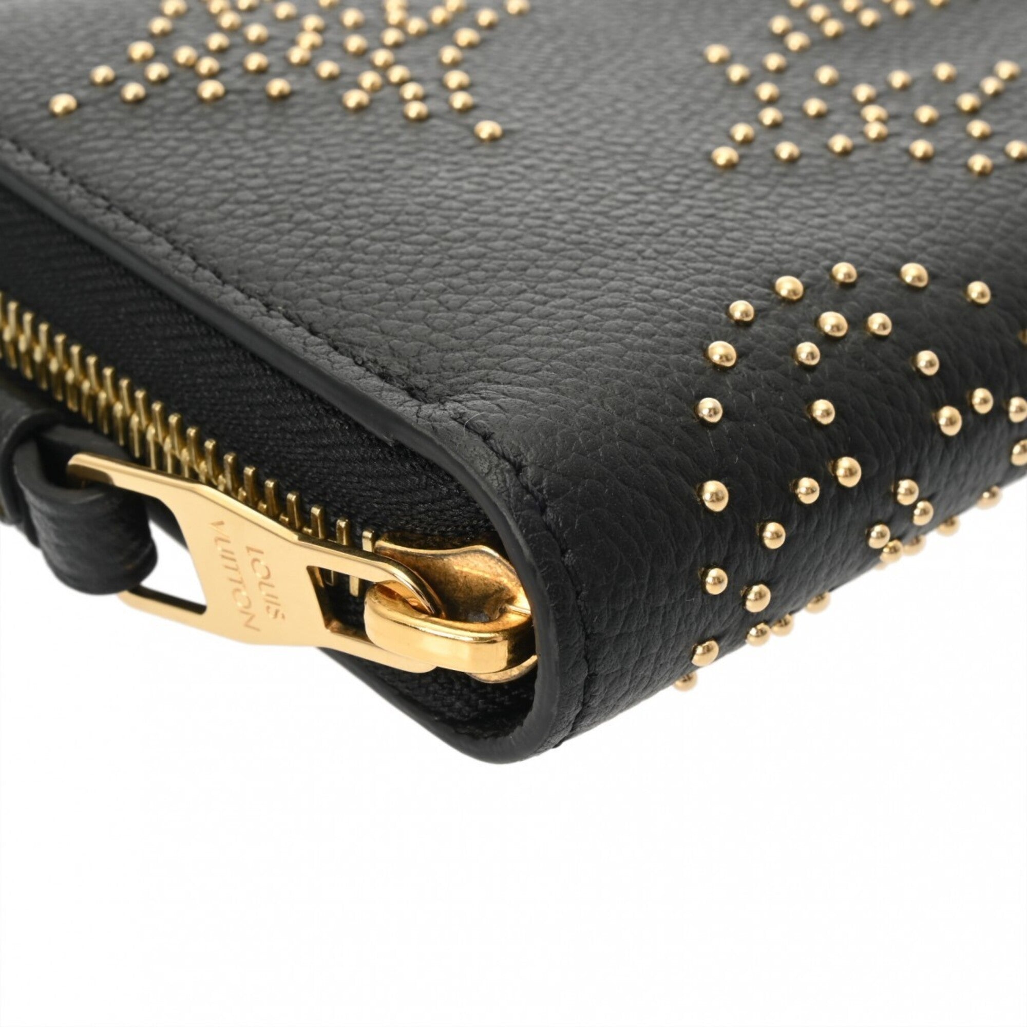 Louis Vuitton Noir Leather Long Wallet (Bi-Fold) (Pre-Owned)