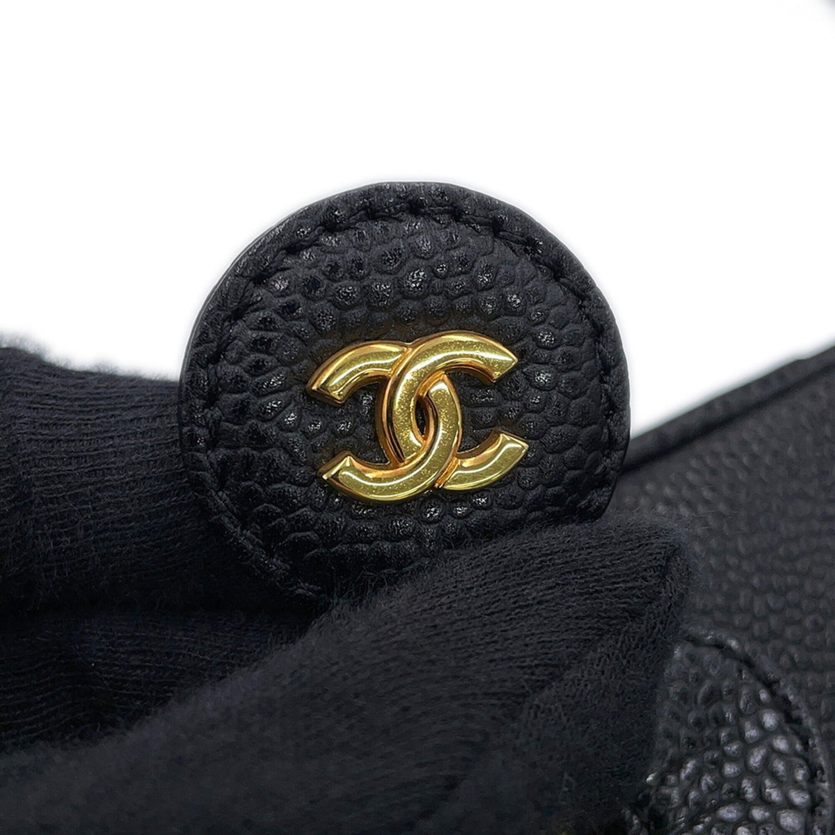 Chanel Black Grained Calfskin Handbag Pouch Vanity Bag (Pre-Owned)