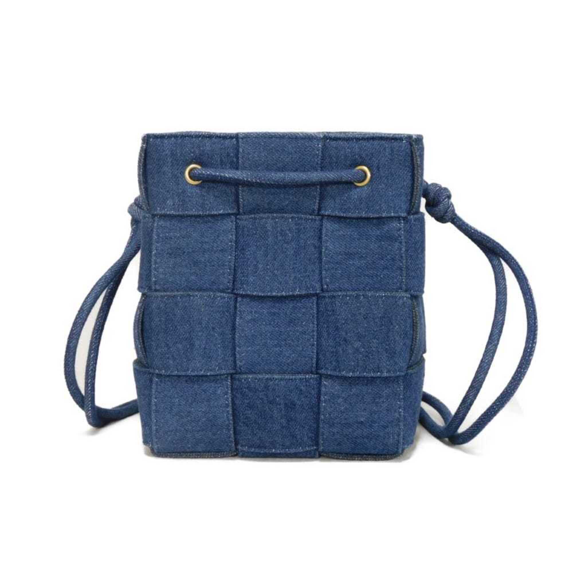 Bottega Veneta Blue Denim Shoulder Bag (Pre-Owned)