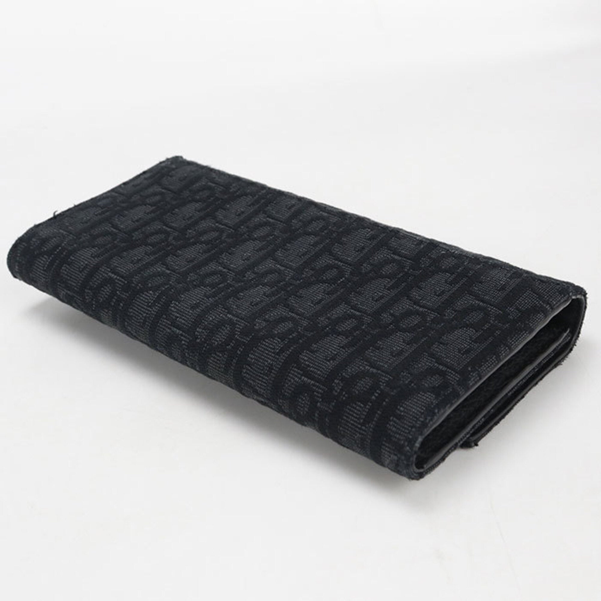 Christian Dior Black Jacquard Long Wallet (Bi-Fold) (Pre-Owned)
