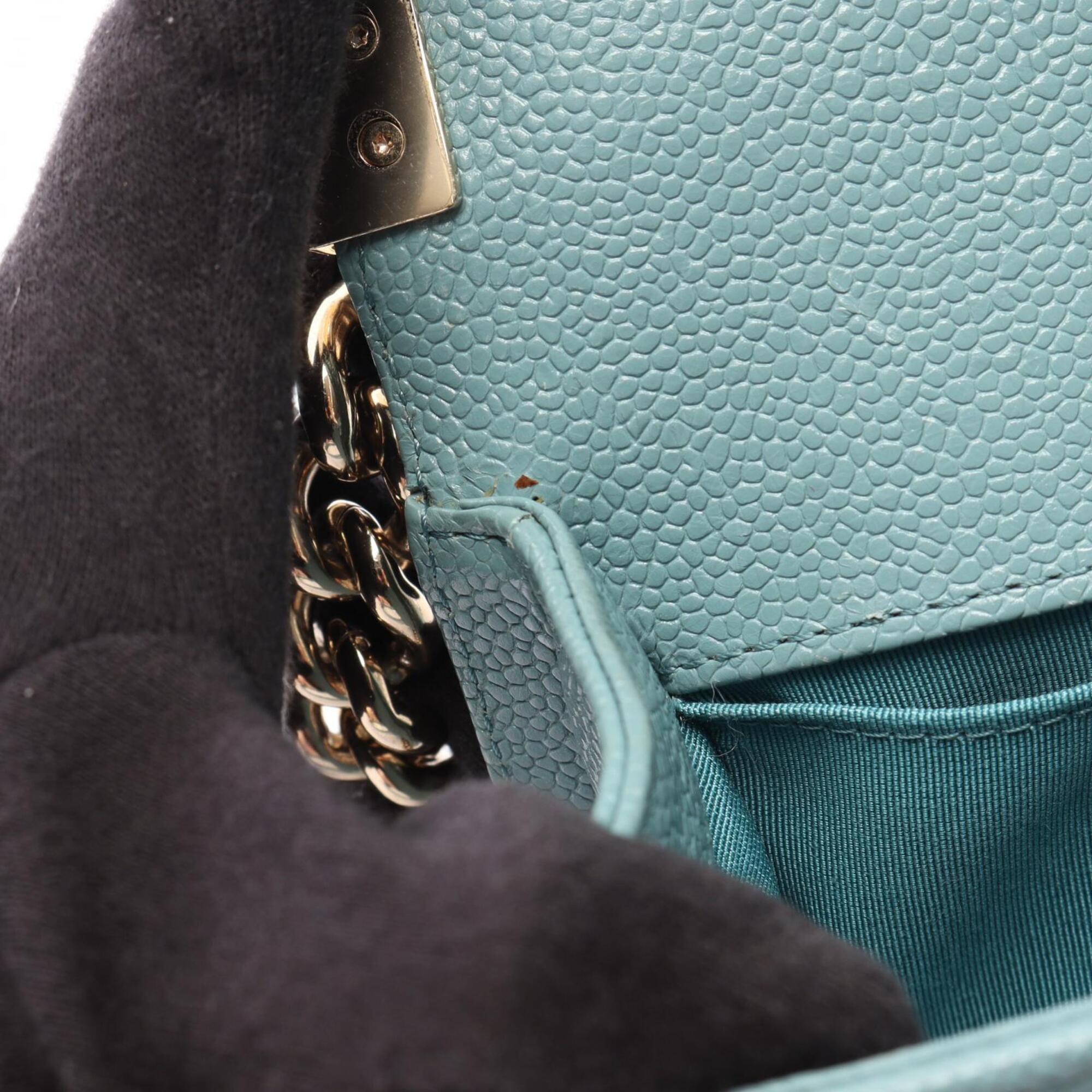 Chanel Blue Grained Calfskin Handbag Shoulder Bag (Pre-Owned)