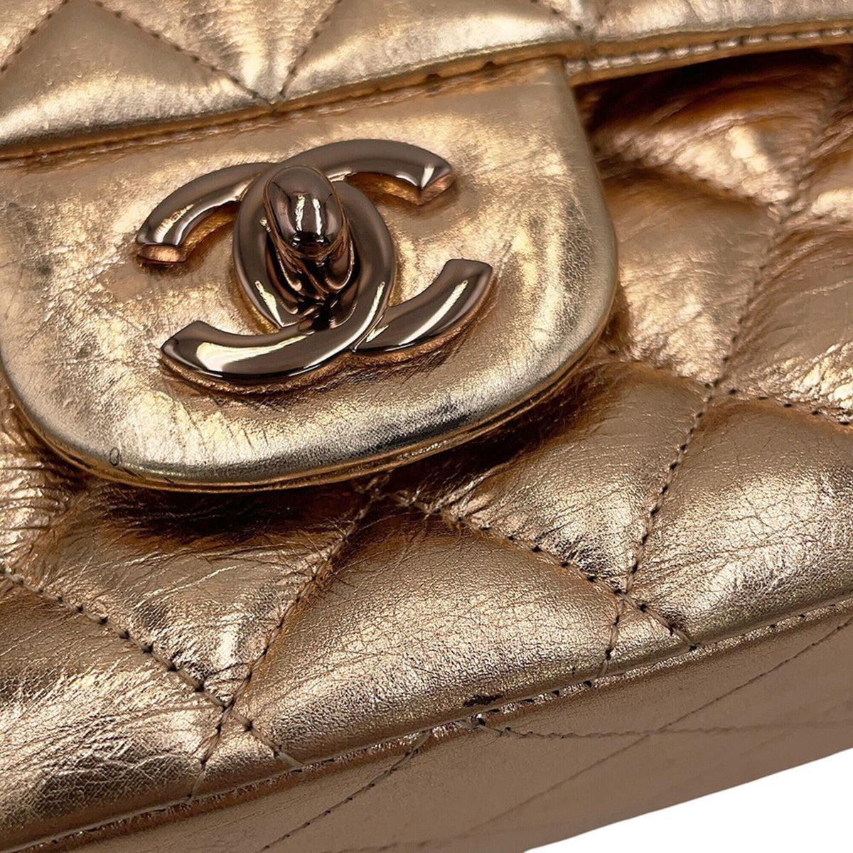 Chanel Gold Pink Handbag Shoulder Bag (Pre-Owned)
