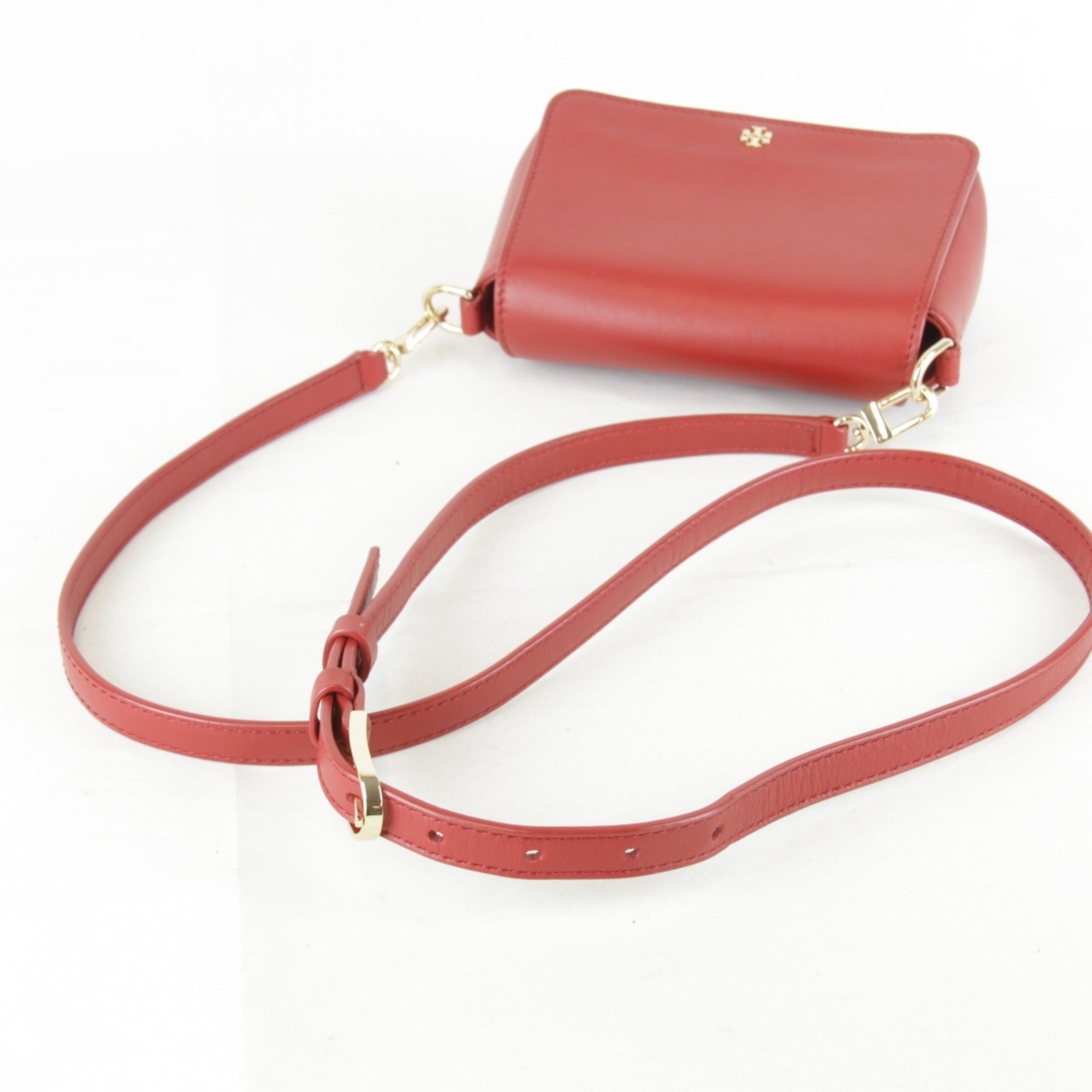 Tory Burch Red Color Leather Shoulder Bag (Pre-Owned)
