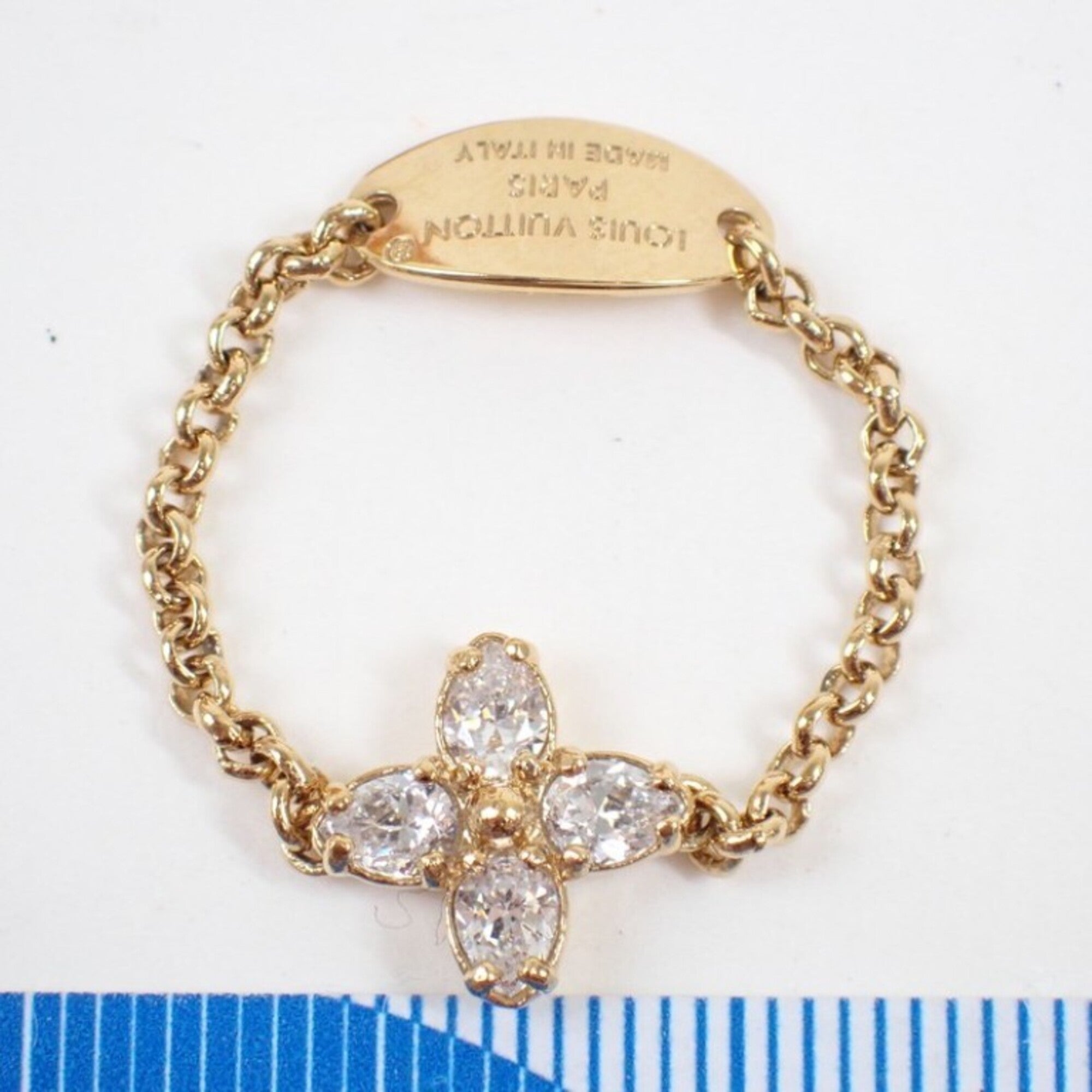 Louis Vuitton Gold Metal Band Ring (Pre-Owned)