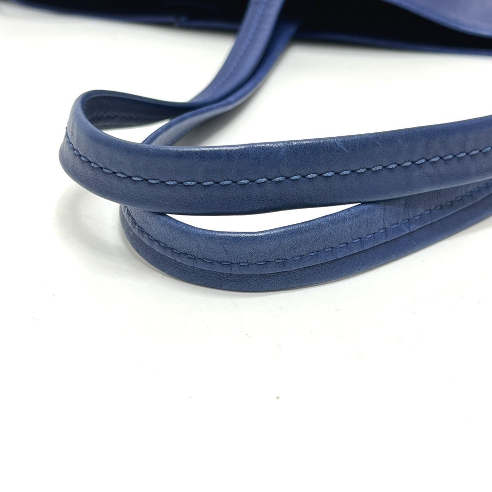 Celine Blue Leather Handbag Tote Bag (Pre-Owned)