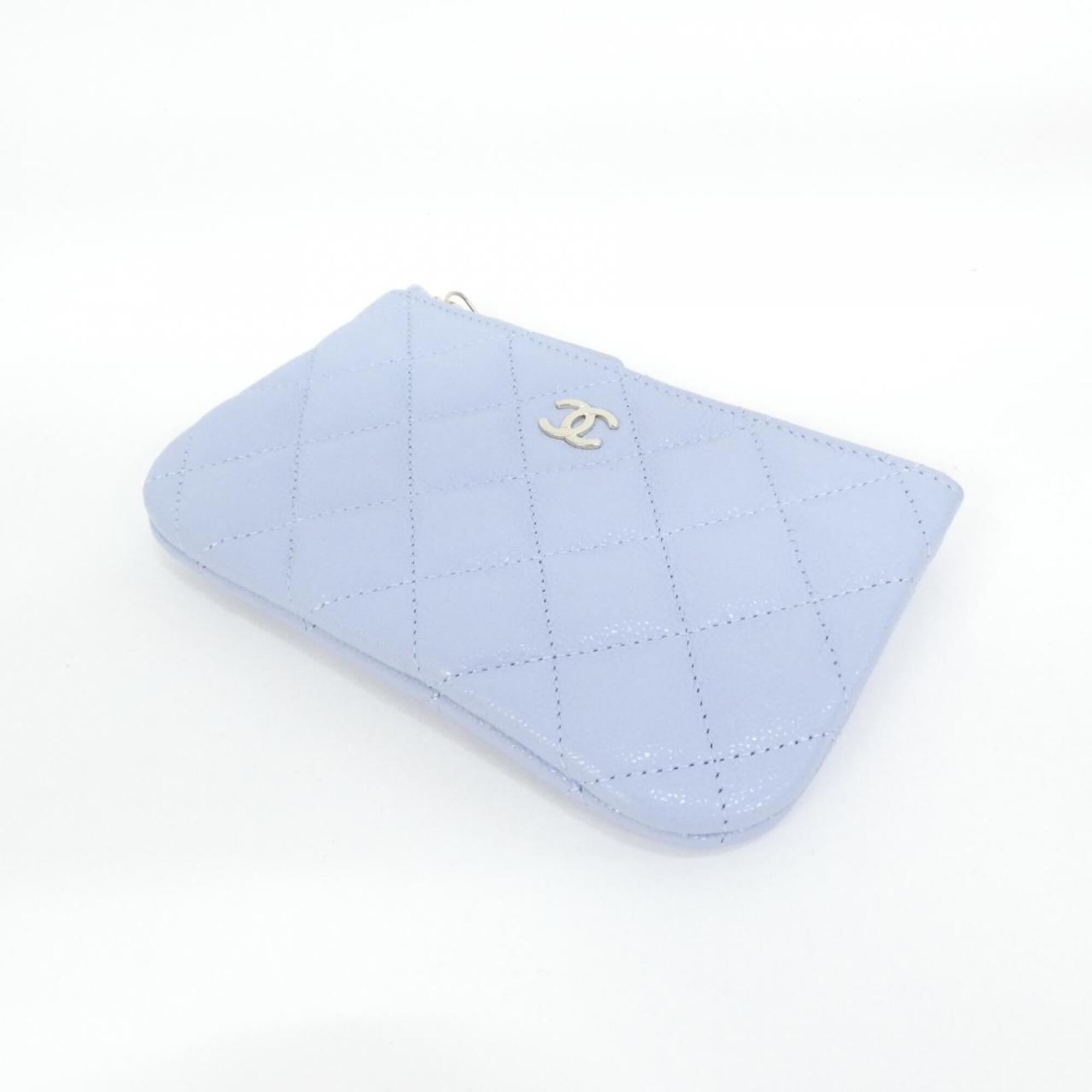 Chanel Light Blue Grained Calfskin Pouch (Pre-Owned)
