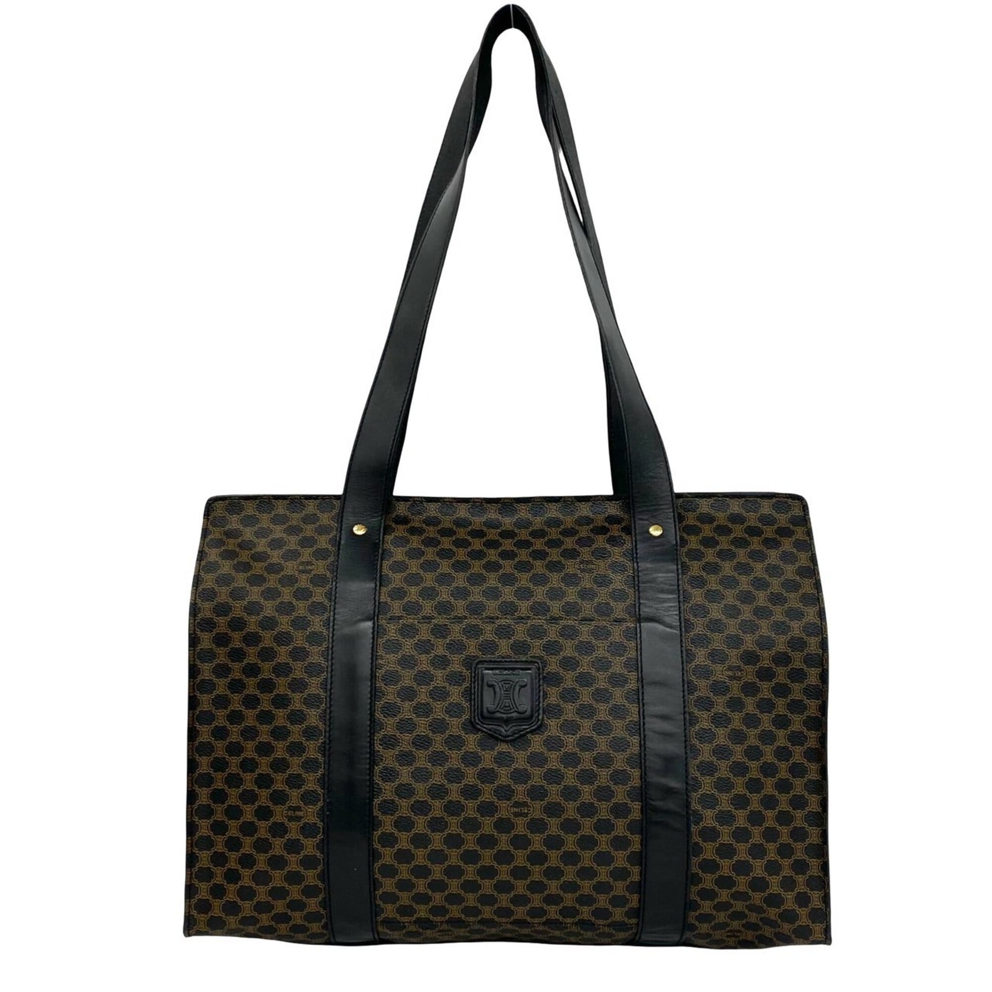 Celine Black Brown Pvc Leather Handbag Tote Bag (Pre-Owned)