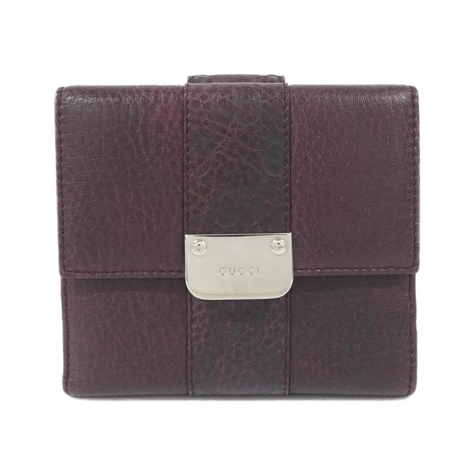 Gucci Bordeaux Leather Gg Leather Wallet (Bi-Fold) (Pre-Owned)