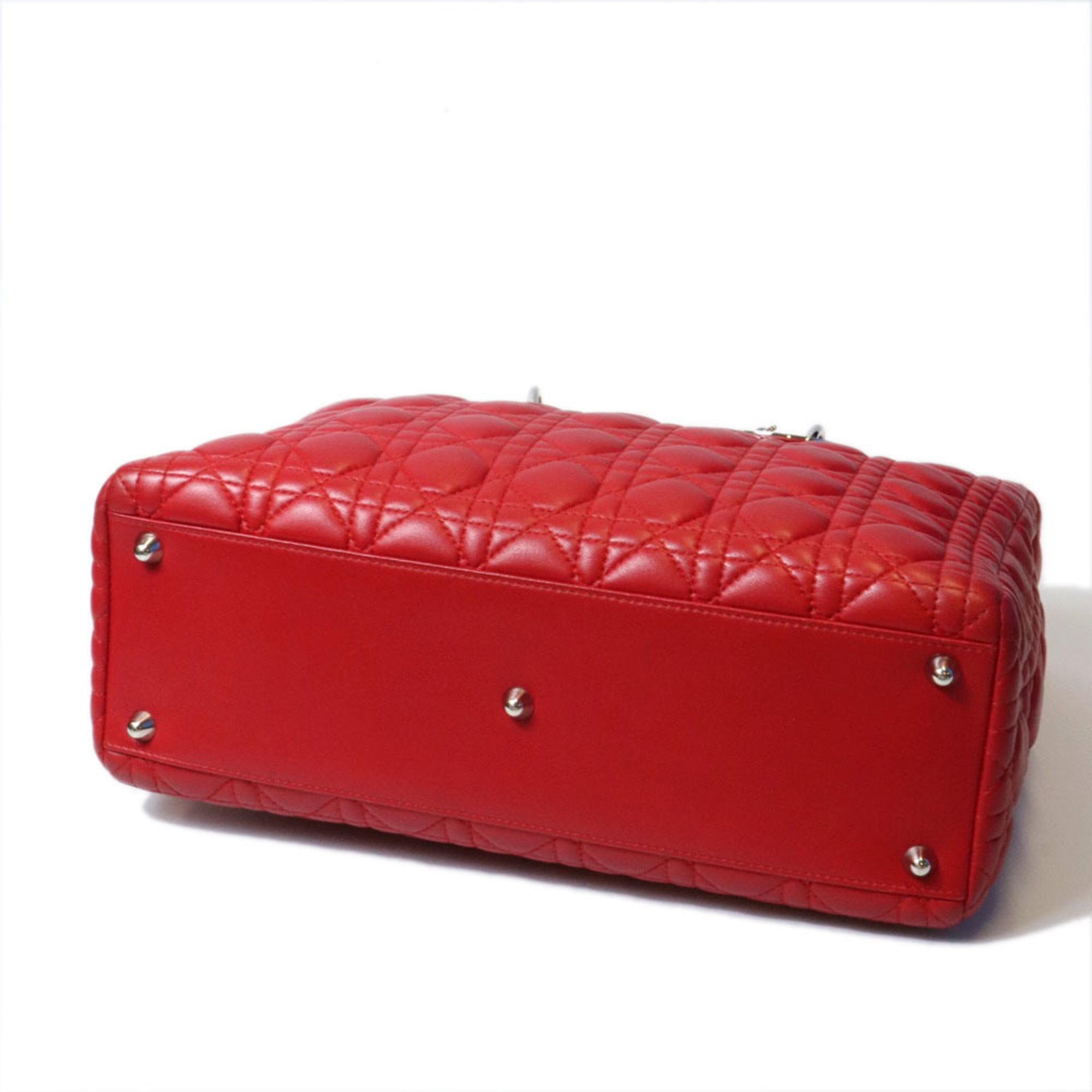 Christian Dior Red Color Leather Handbag (Pre-Owned)