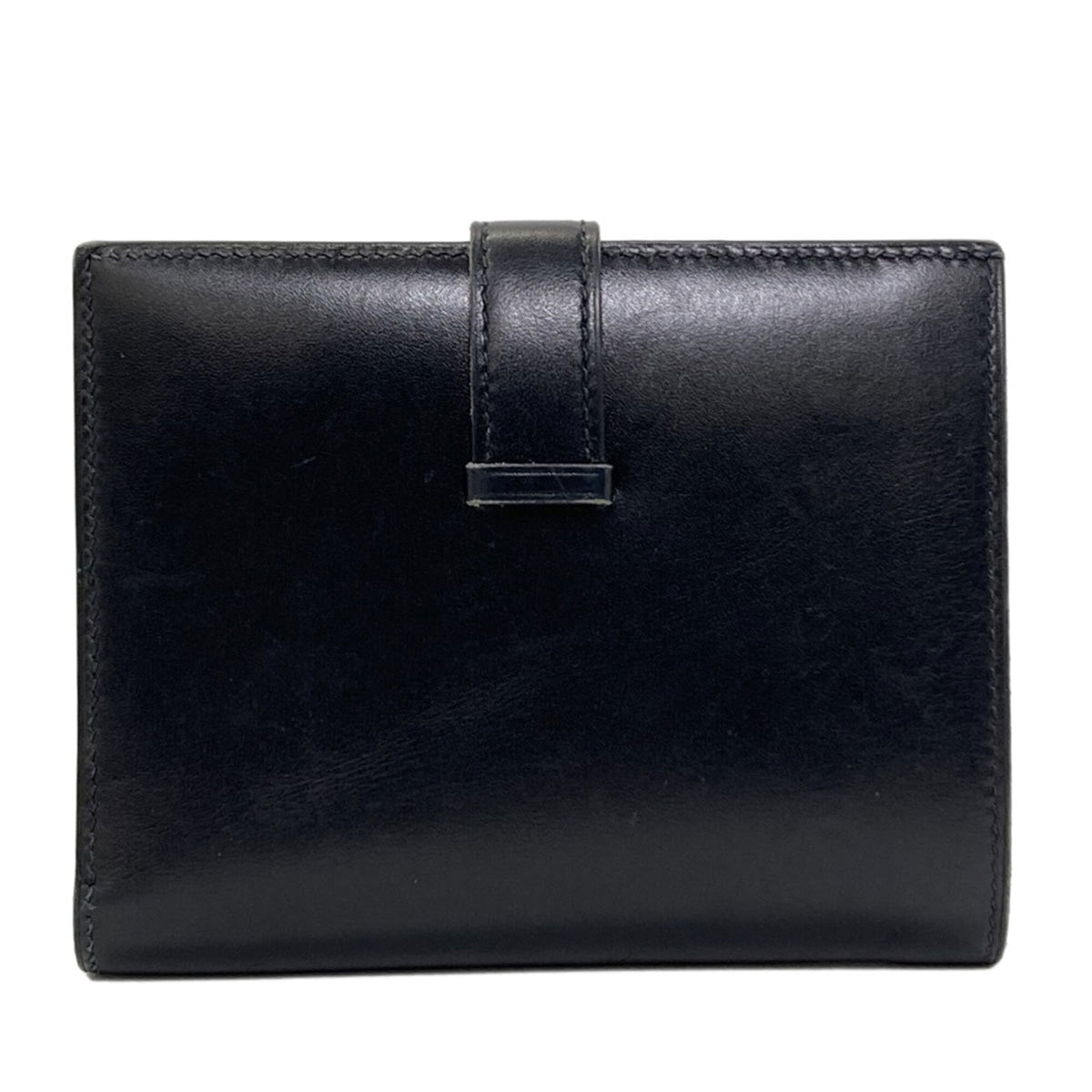 Hermes Black Box Calf Leather Wallet (Bi-Fold) (Pre-Owned)