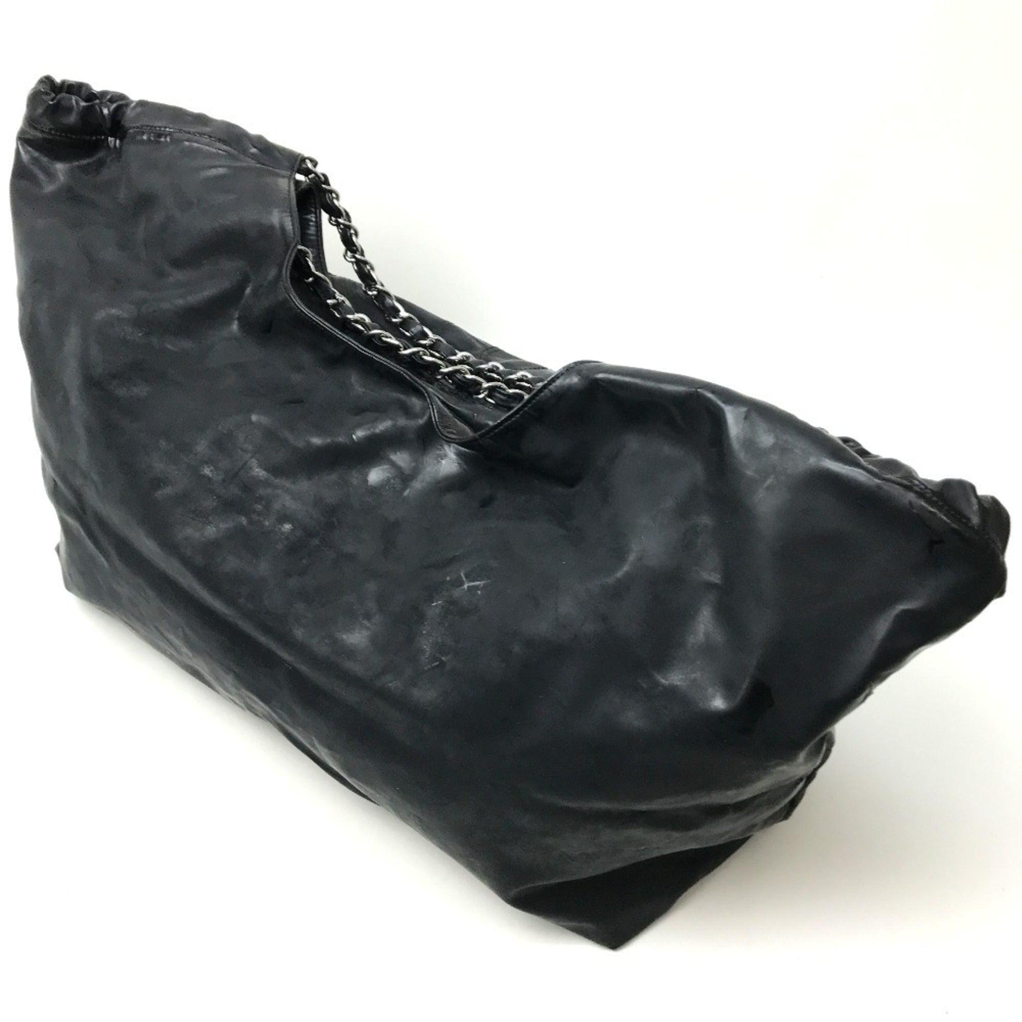 Chanel Black Patent Leather Shoulder Bag Tote Bag (Pre-Owned)