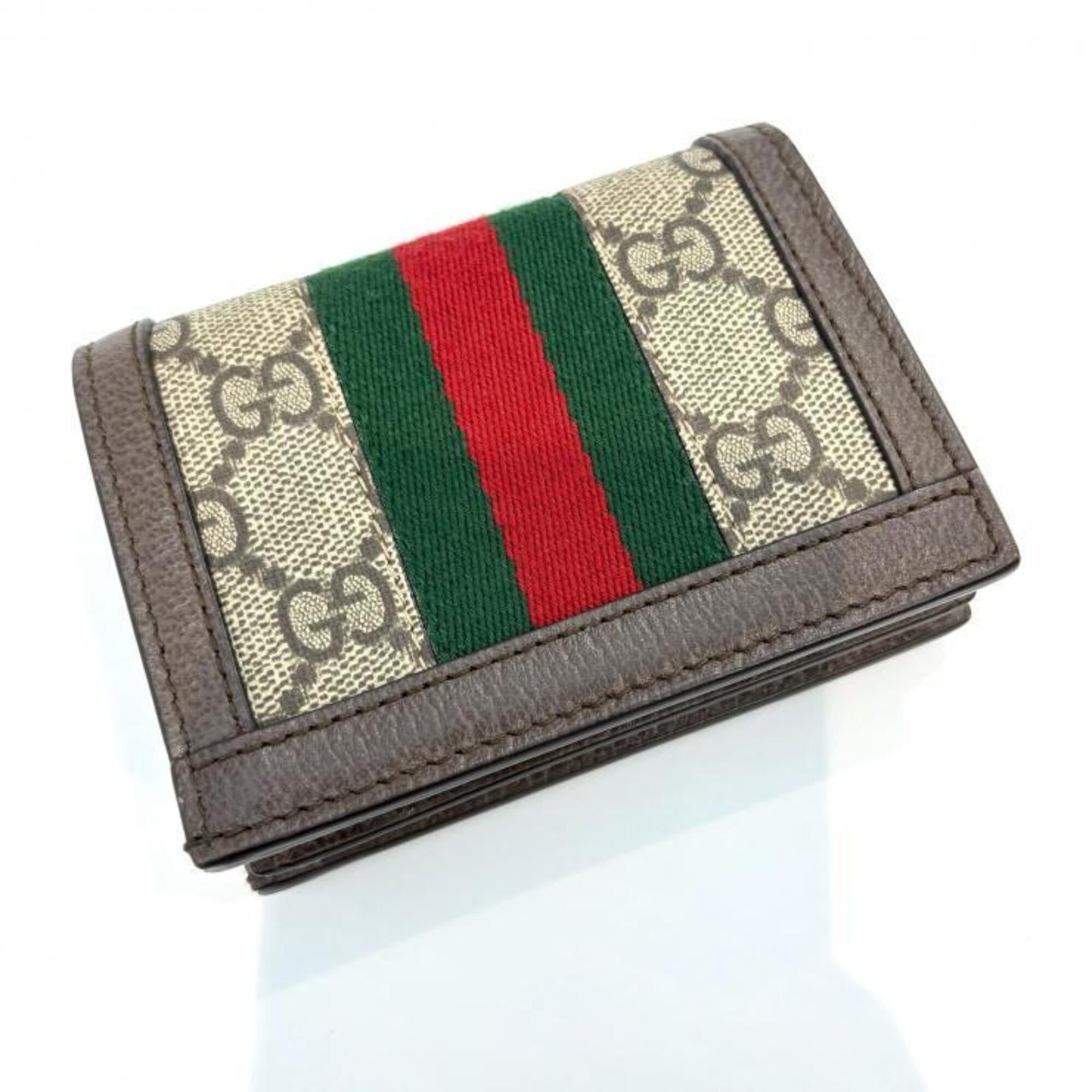 Gucci Beige Brown Gg Supreme Leather Wallet (Bi-Fold) (Pre-Owned)