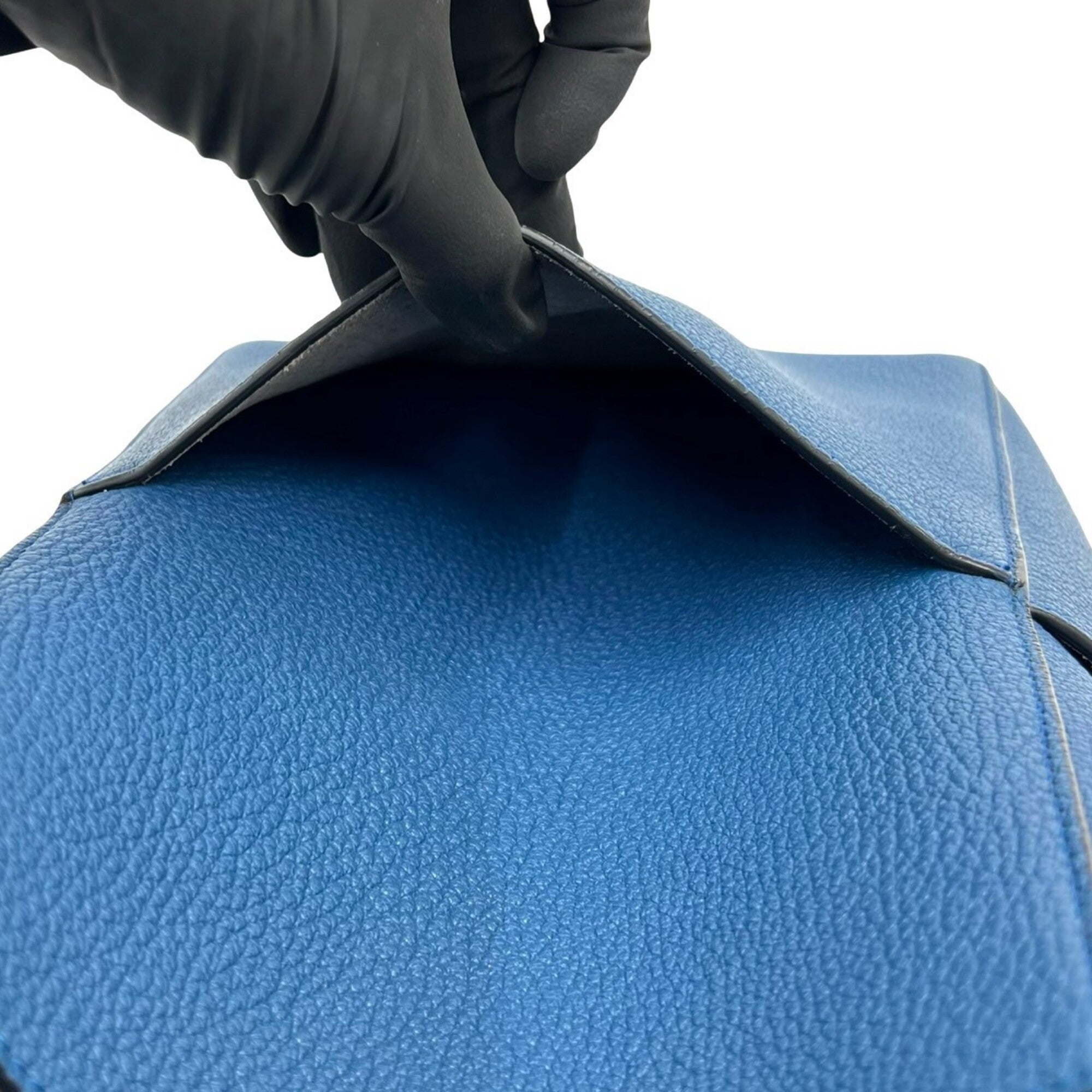 Celine Blue Leather Shoulder Bag Tote Bag (Pre-Owned)