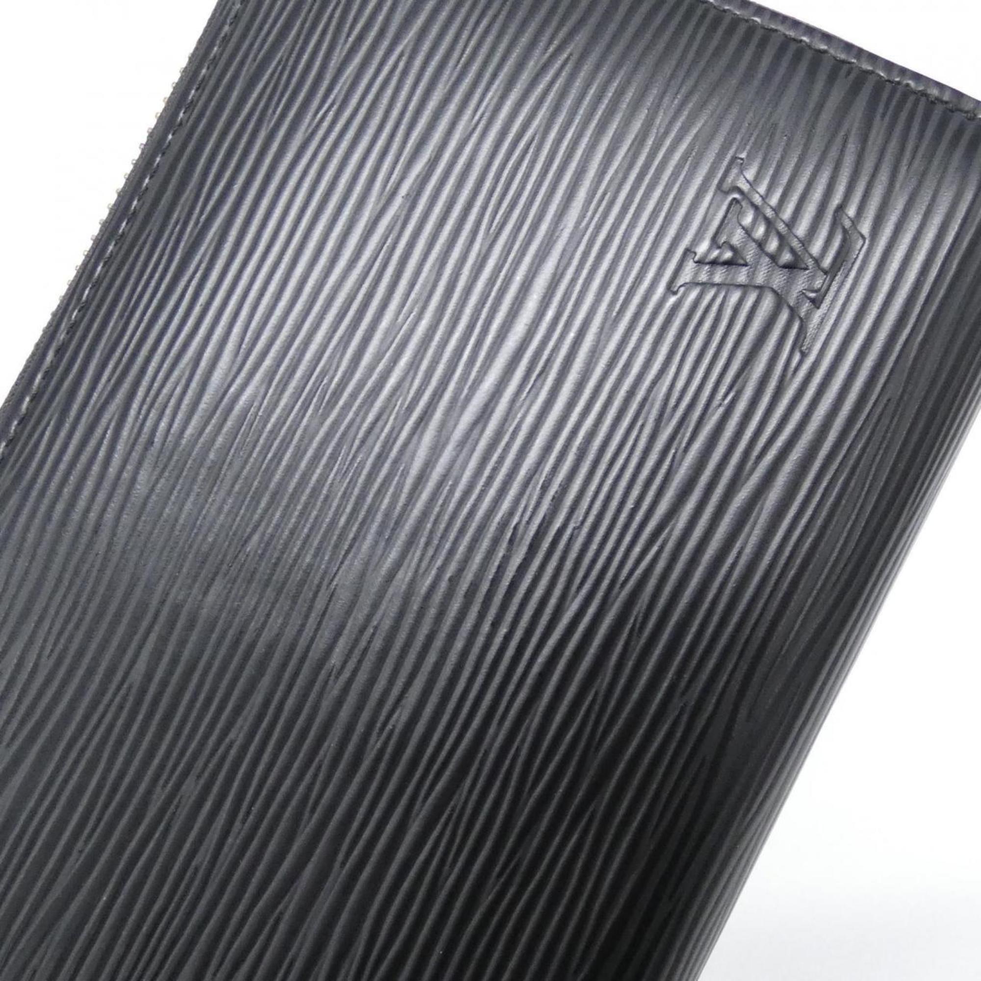 Louis Vuitton Black Leather Long Wallet (Bi-Fold) (Pre-Owned)