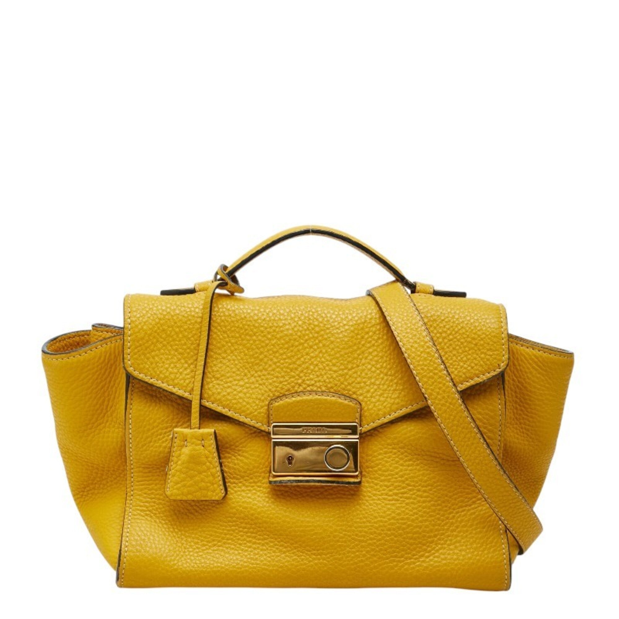 Prada Yellow Handbag Shoulder Bag (Pre-Owned)