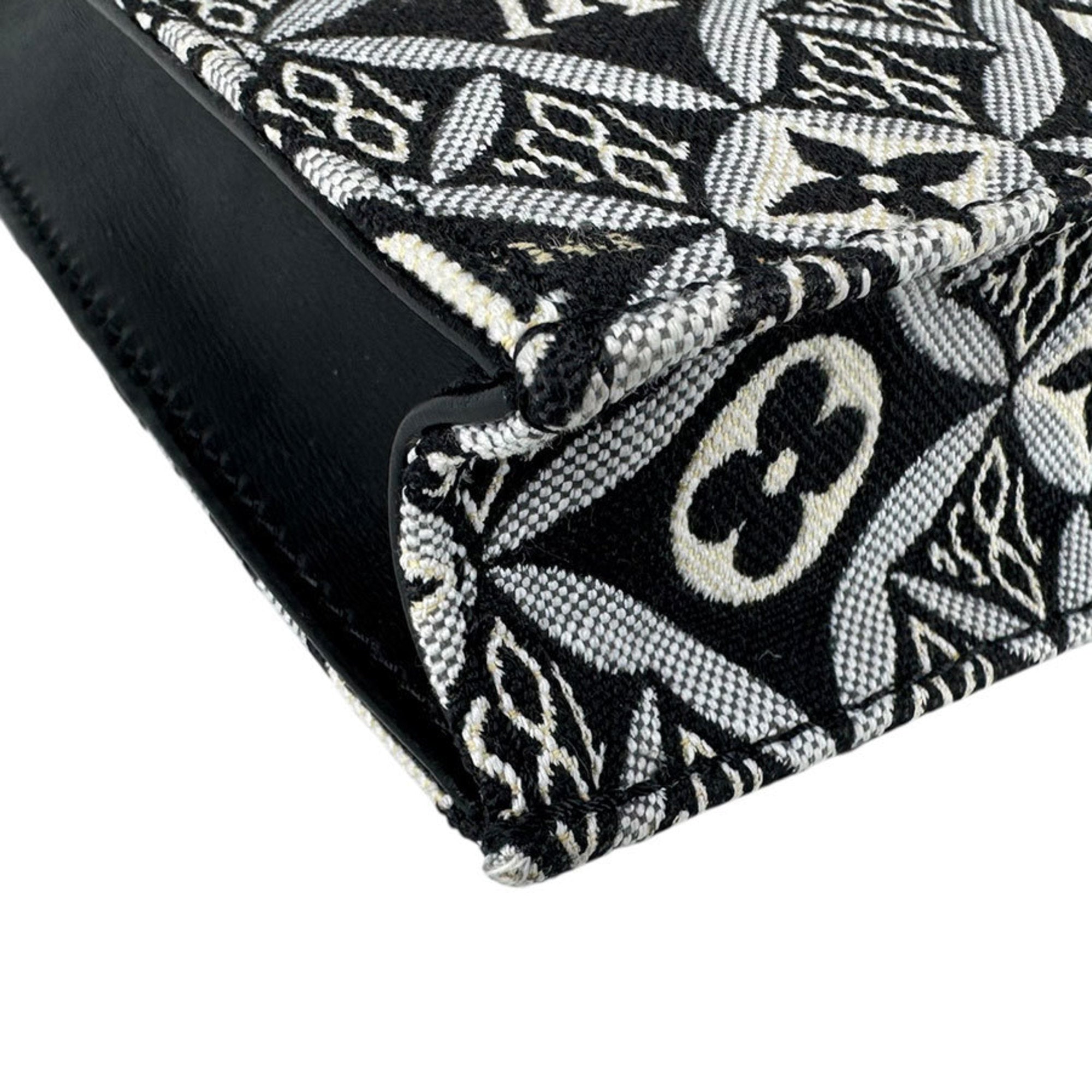 Louis Vuitton Black Canvas Leather Handbag Shoulder Bag (Pre-Owned)