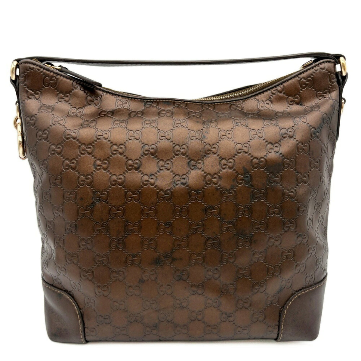 Gucci Bronze Leather Shoulder Bag (Pre-Owned)