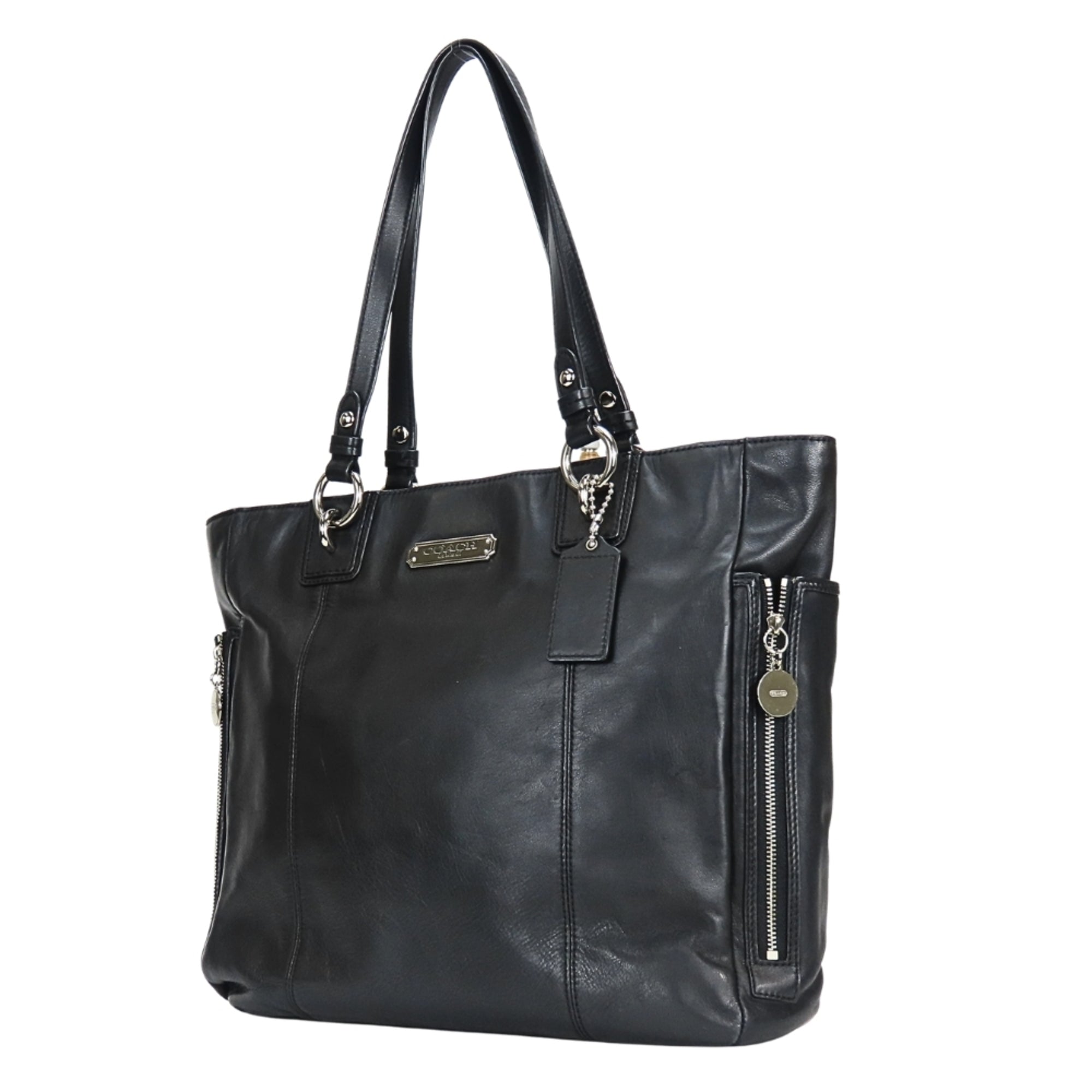 Coach Black Leather Tote Bag (Pre-Owned)