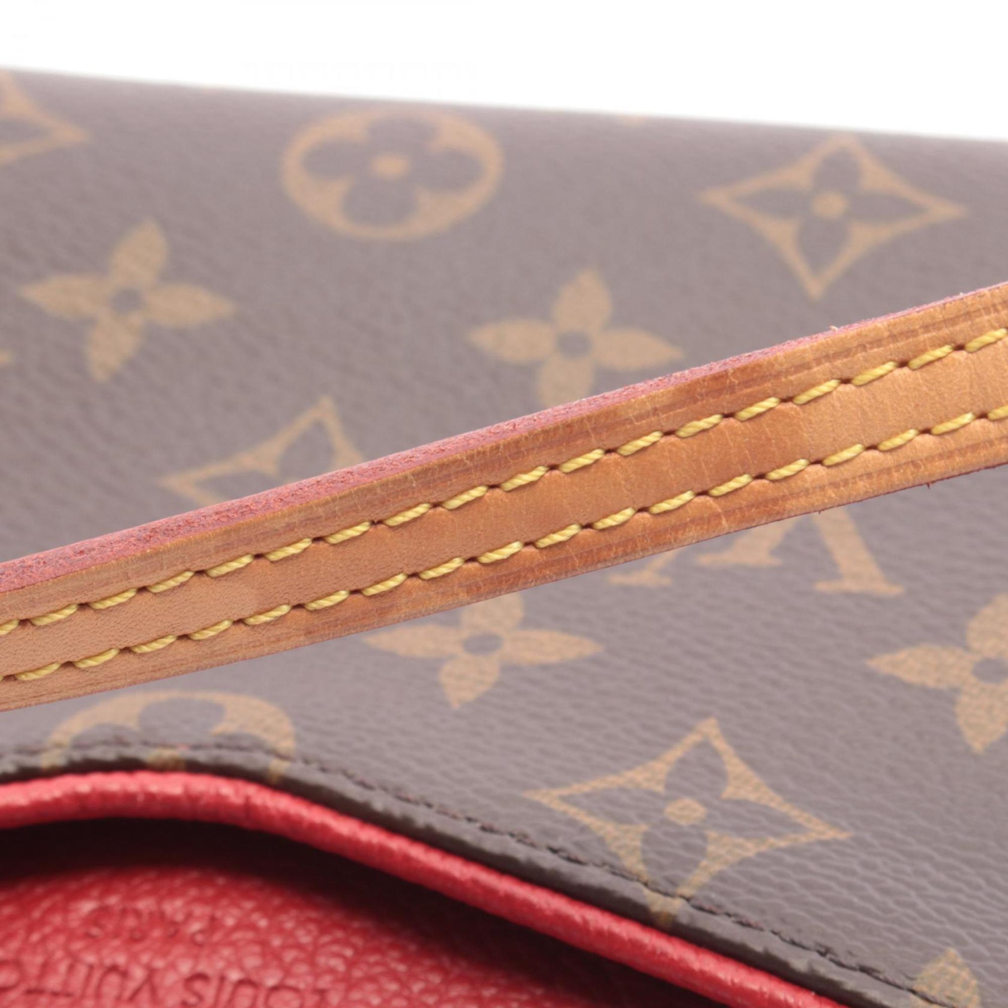 Louis Vuitton Brown Cerise Monogram Red Color Coated Canvas Leather Handbag (Pre-Owned)