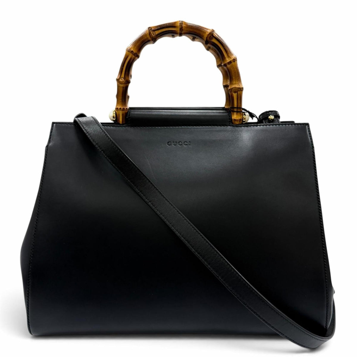 Gucci Black Leather Handbag Shoulder Bag (Pre-Owned)