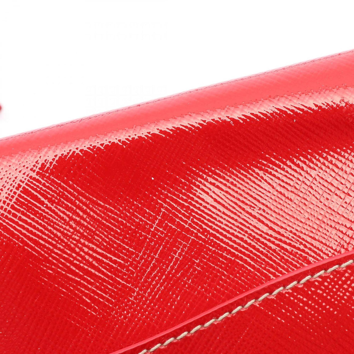 Prada Red Color Patent Leather Handbag Shoulder Bag (Pre-Owned)