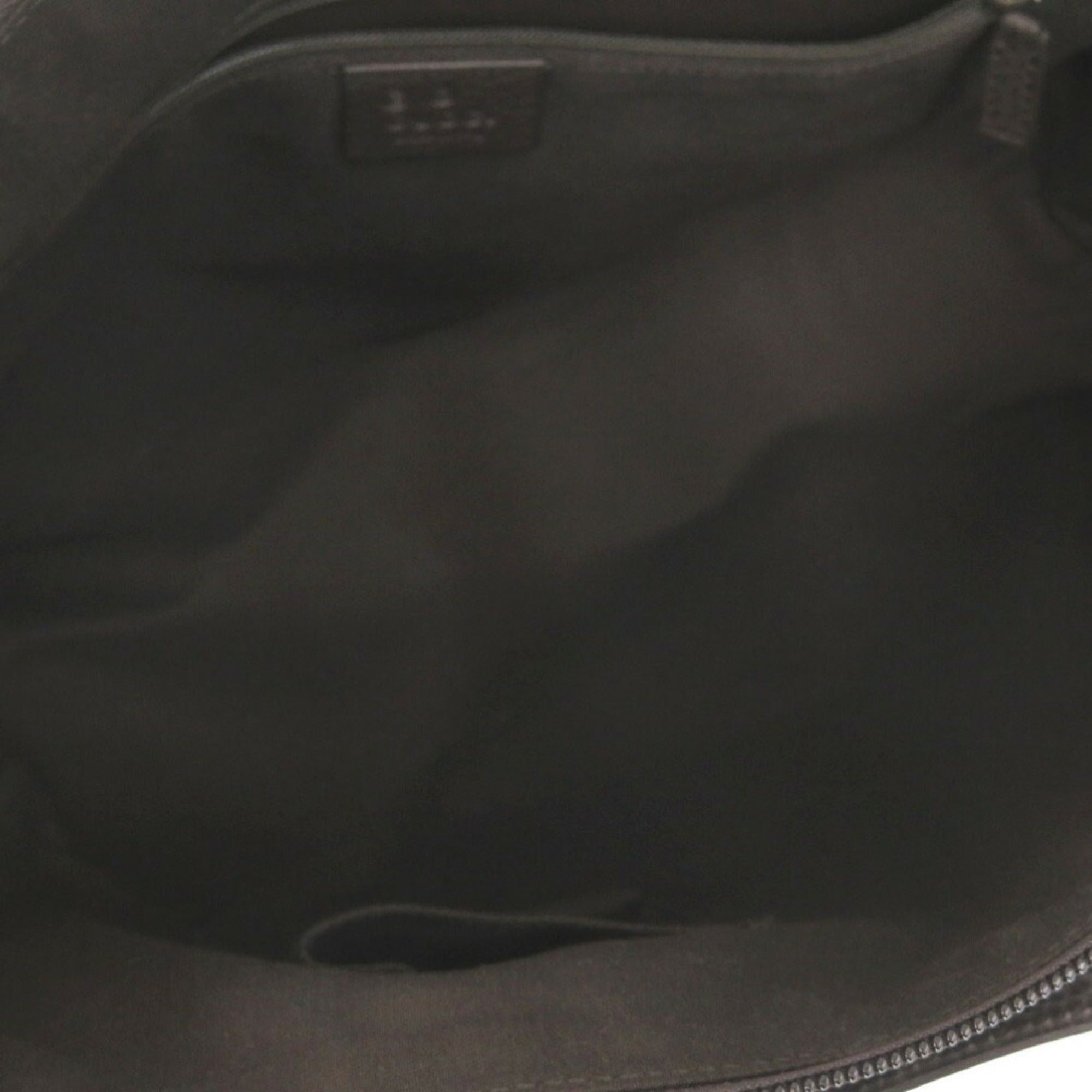 Gucci Dark Brown Canvas Leather Tote Bag (Pre-Owned)