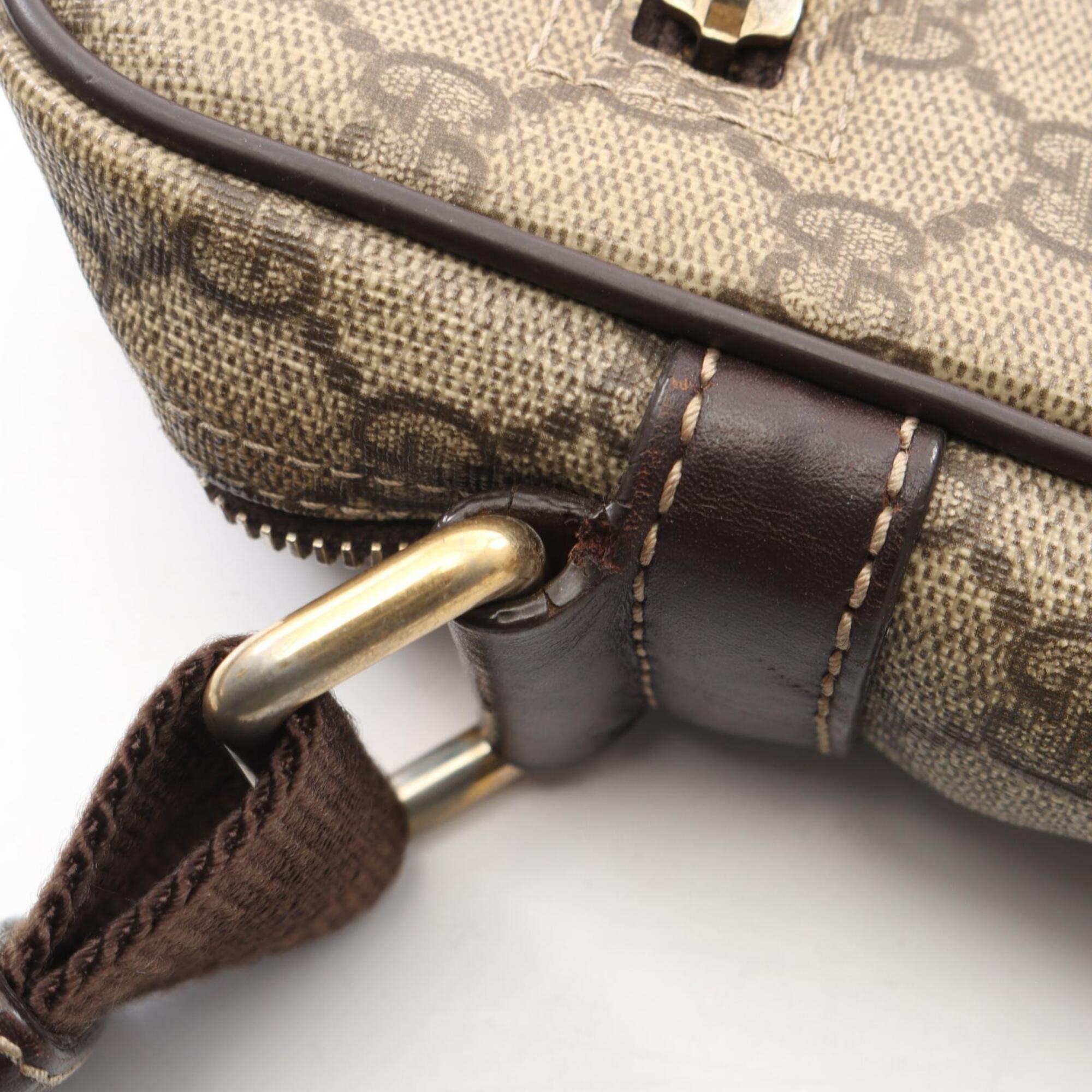Gucci Beige Brown Pvc Leather Handbag Shoulder Bag (Pre-Owned)
