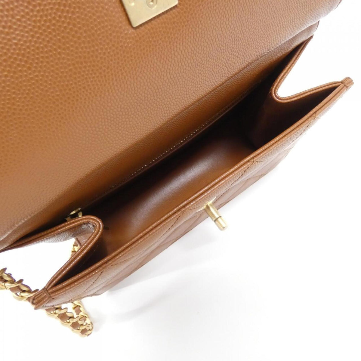 Chanel Brown Grained Calfskin Shoulder Bag (Pre-Owned)