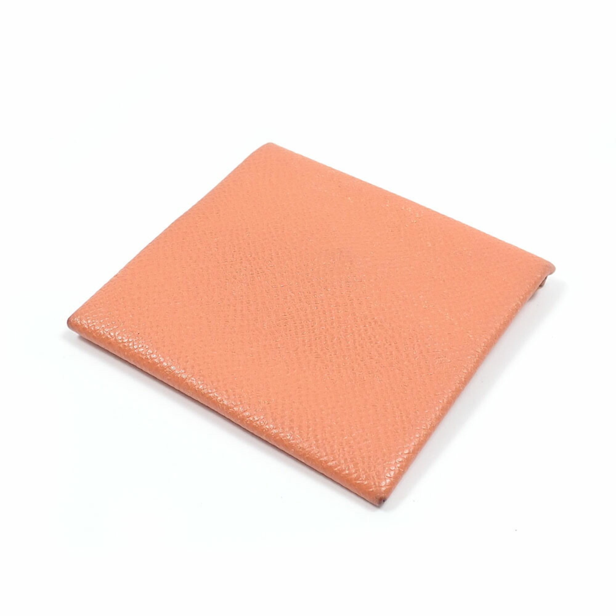 Hermes Bastia Orange Leather Coin Purse/Coin Case (Pre-Owned)