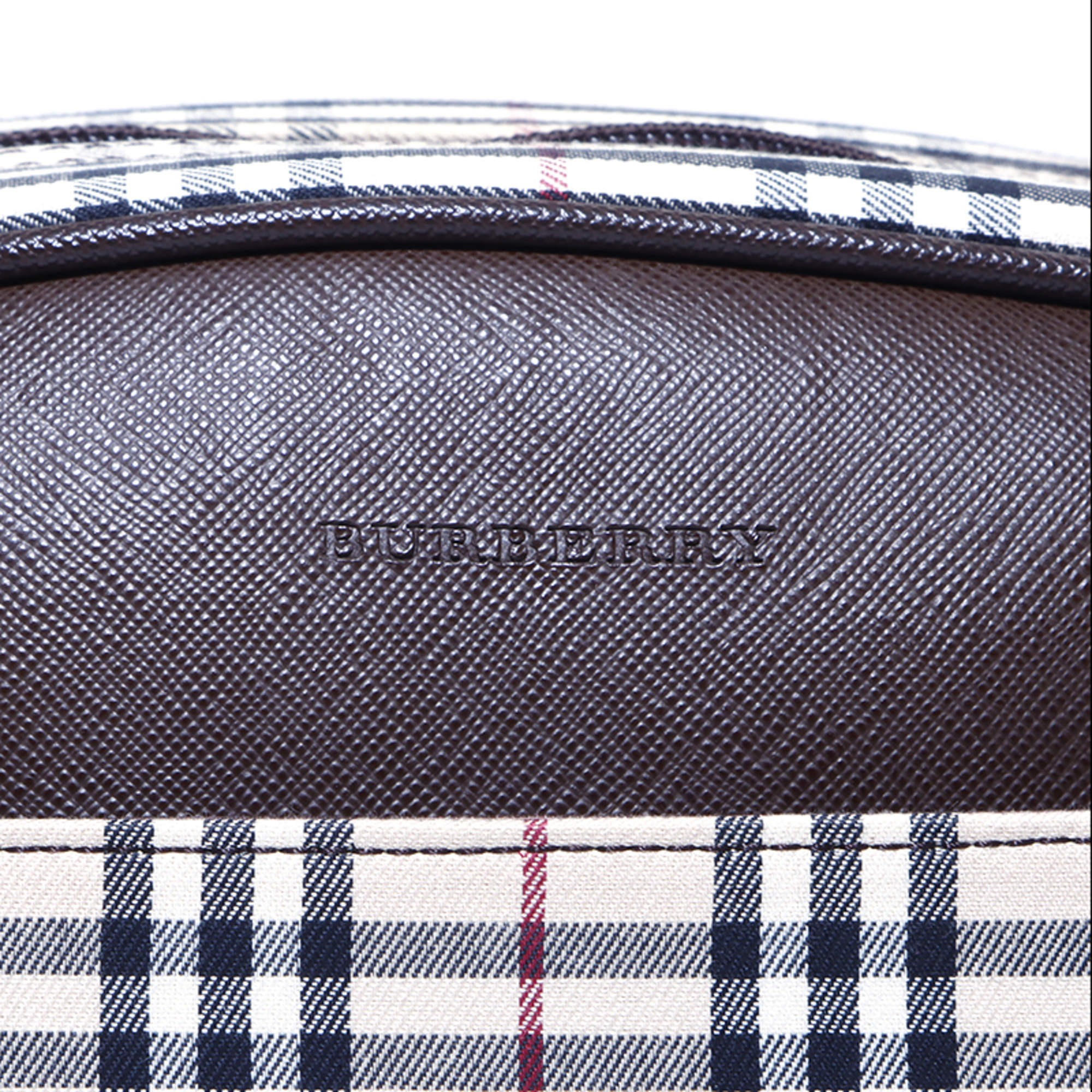 Burberry Beige Brown Canvas Handbag (Pre-Owned)