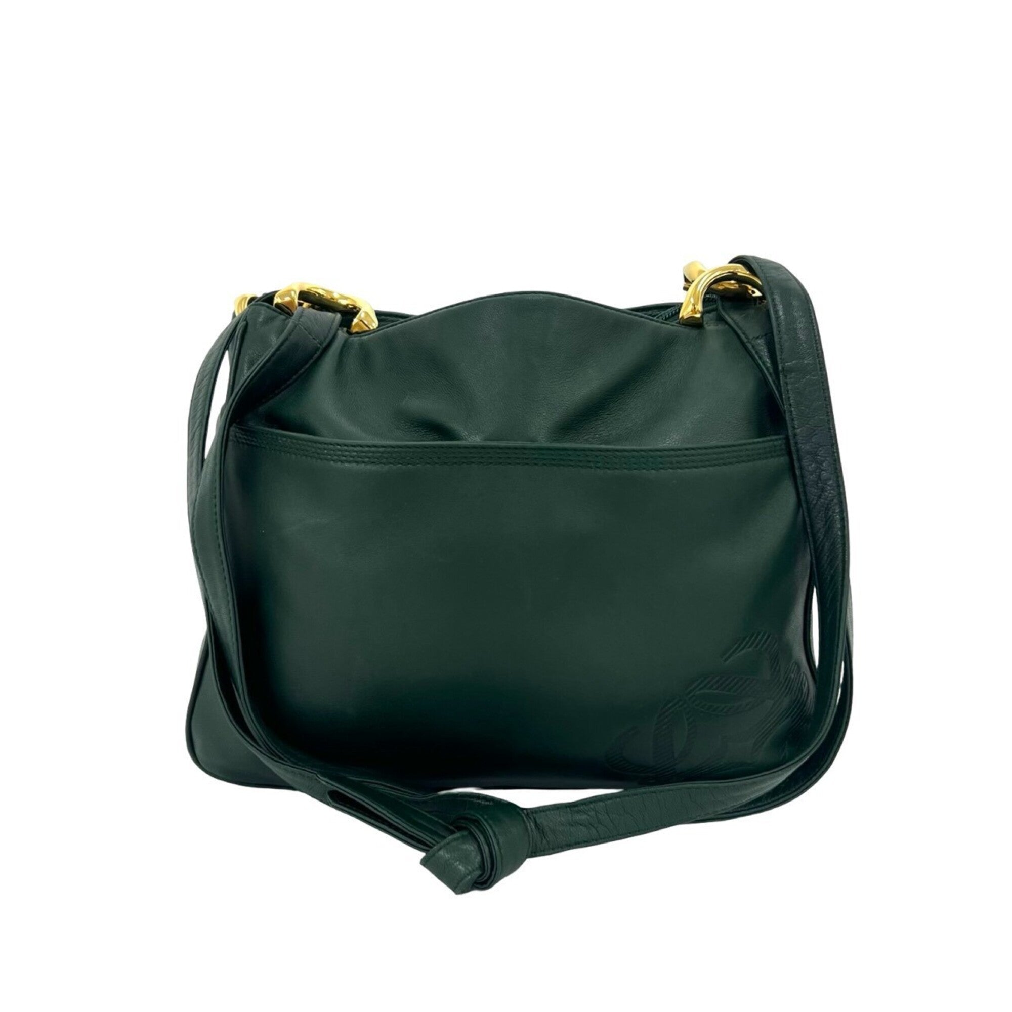 Loewe Green Leather Pochette Shoulder Bag (Pre-Owned)