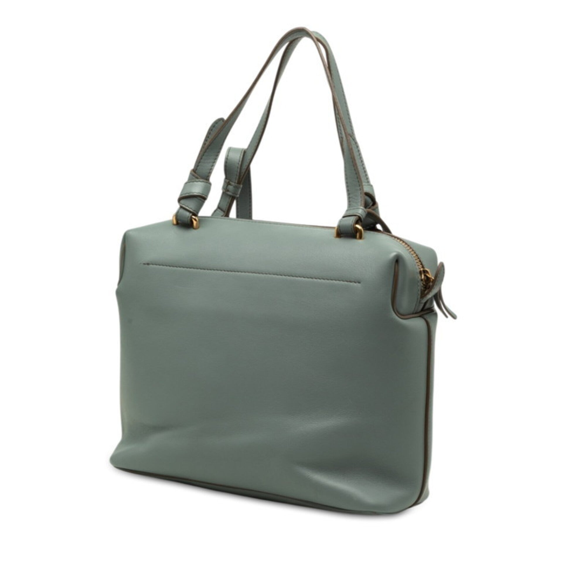 Celine Blue Gray Leather Handbag Shoulder Bag (Pre-Owned)