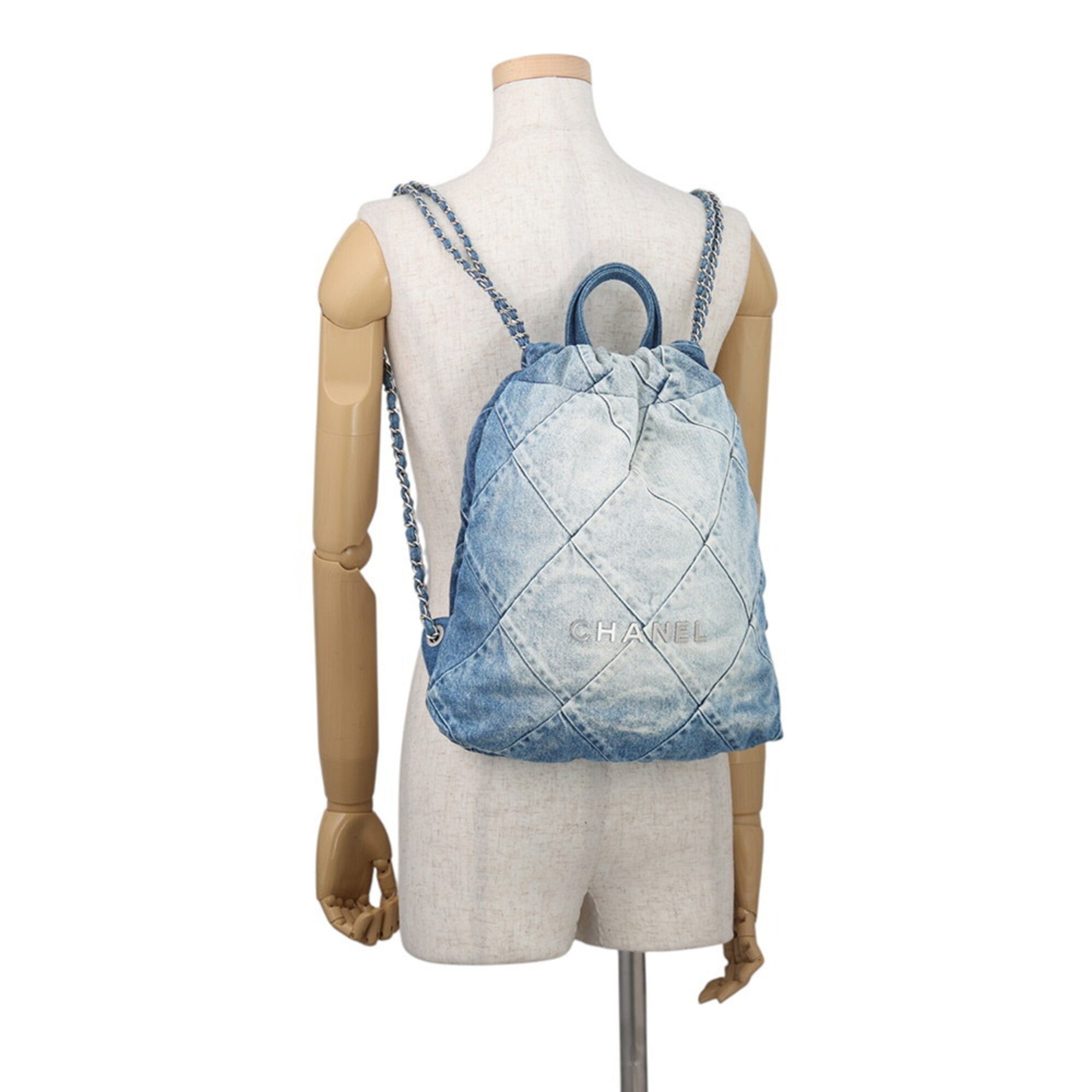 Chanel Blue Denim Handbag (Pre-Owned)