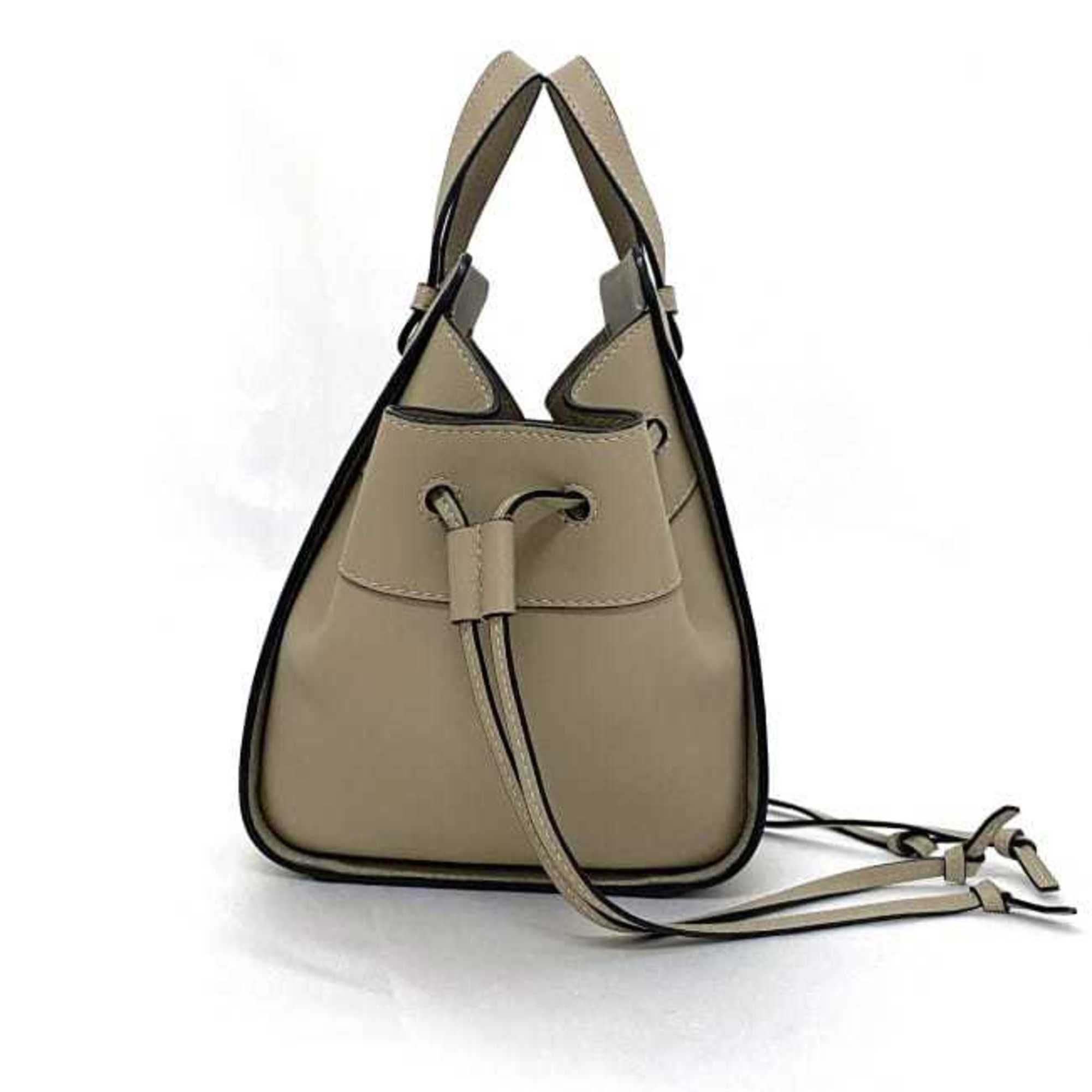 Loewe Hammock Beige Leather Handbag Shoulder Bag (Pre-Owned)