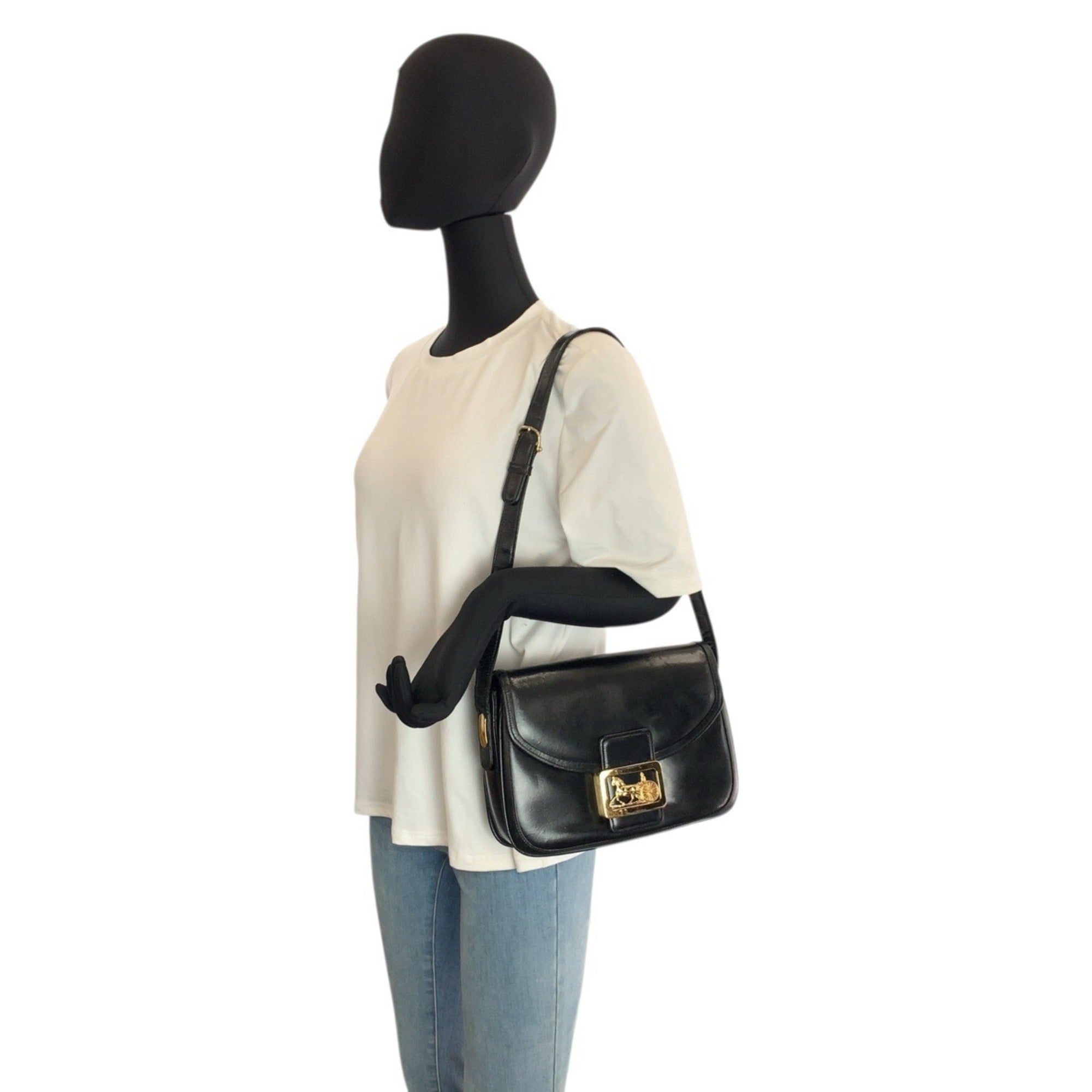 Celine Black Leather Shoulder Bag (Pre-Owned)