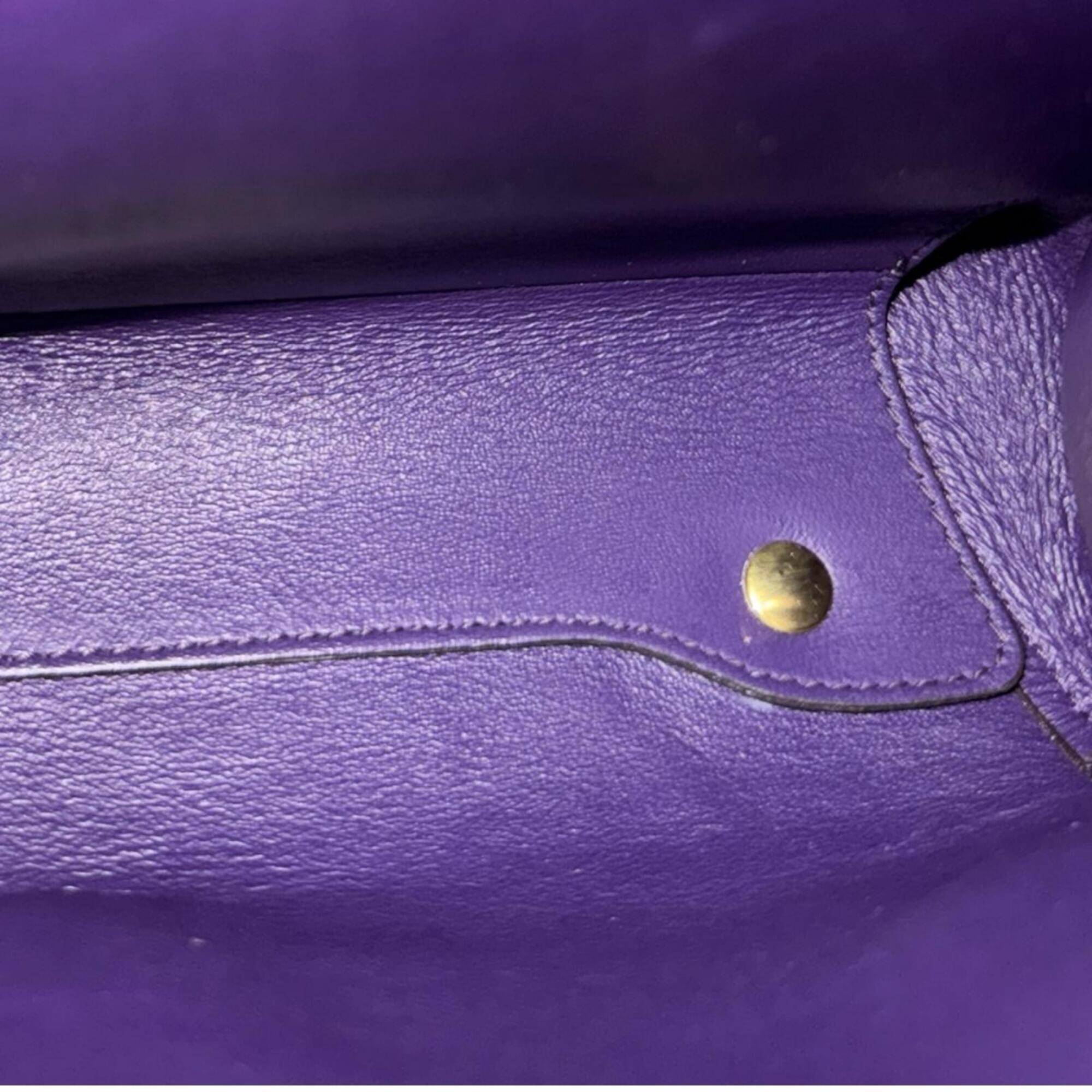 Salvatore Ferragamo Purple Leather Shoulder Bag (Pre-Owned)