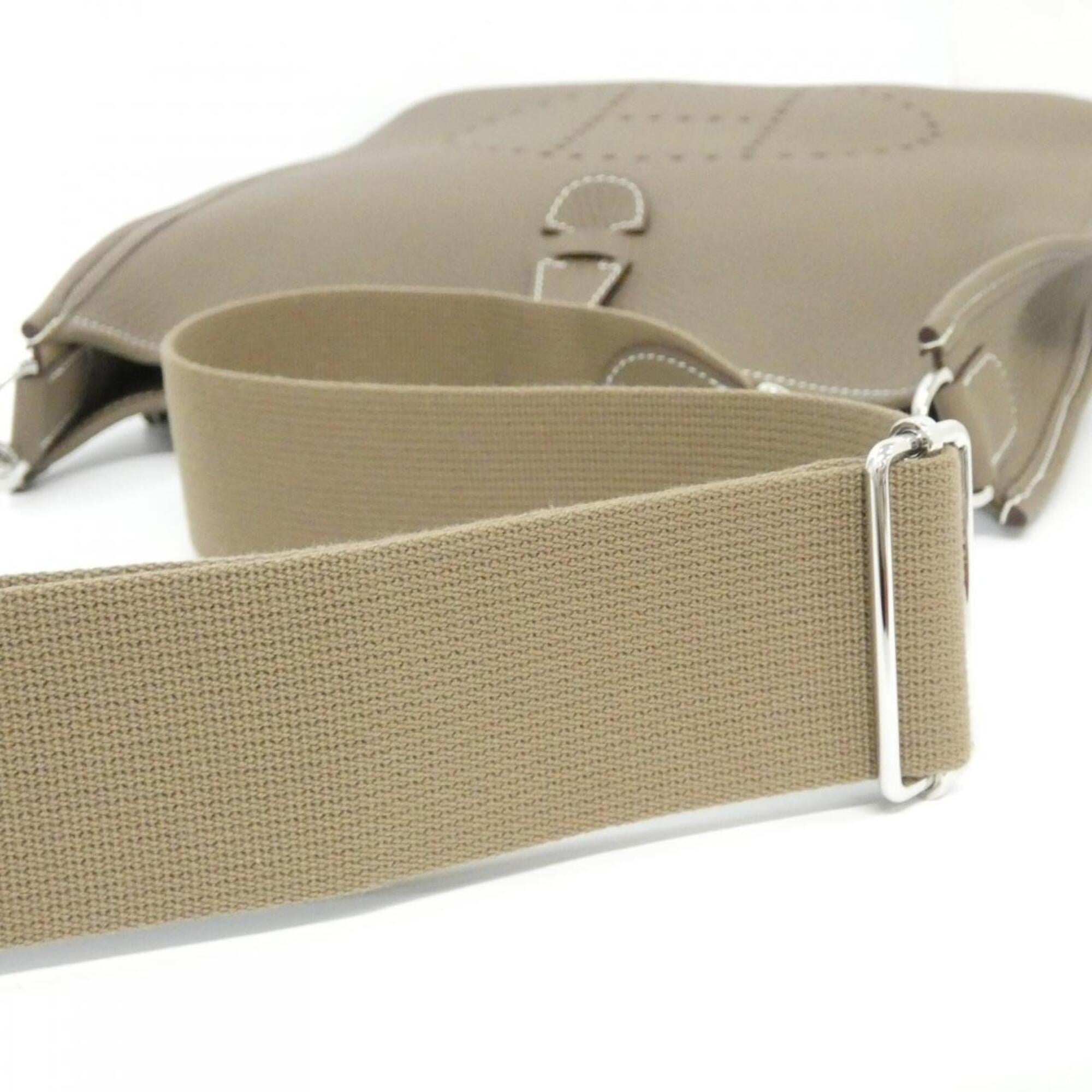 Hermes Beige Etoupe Gray Taurillon Clemence Leather Shoulder Bag (Pre-Owned)