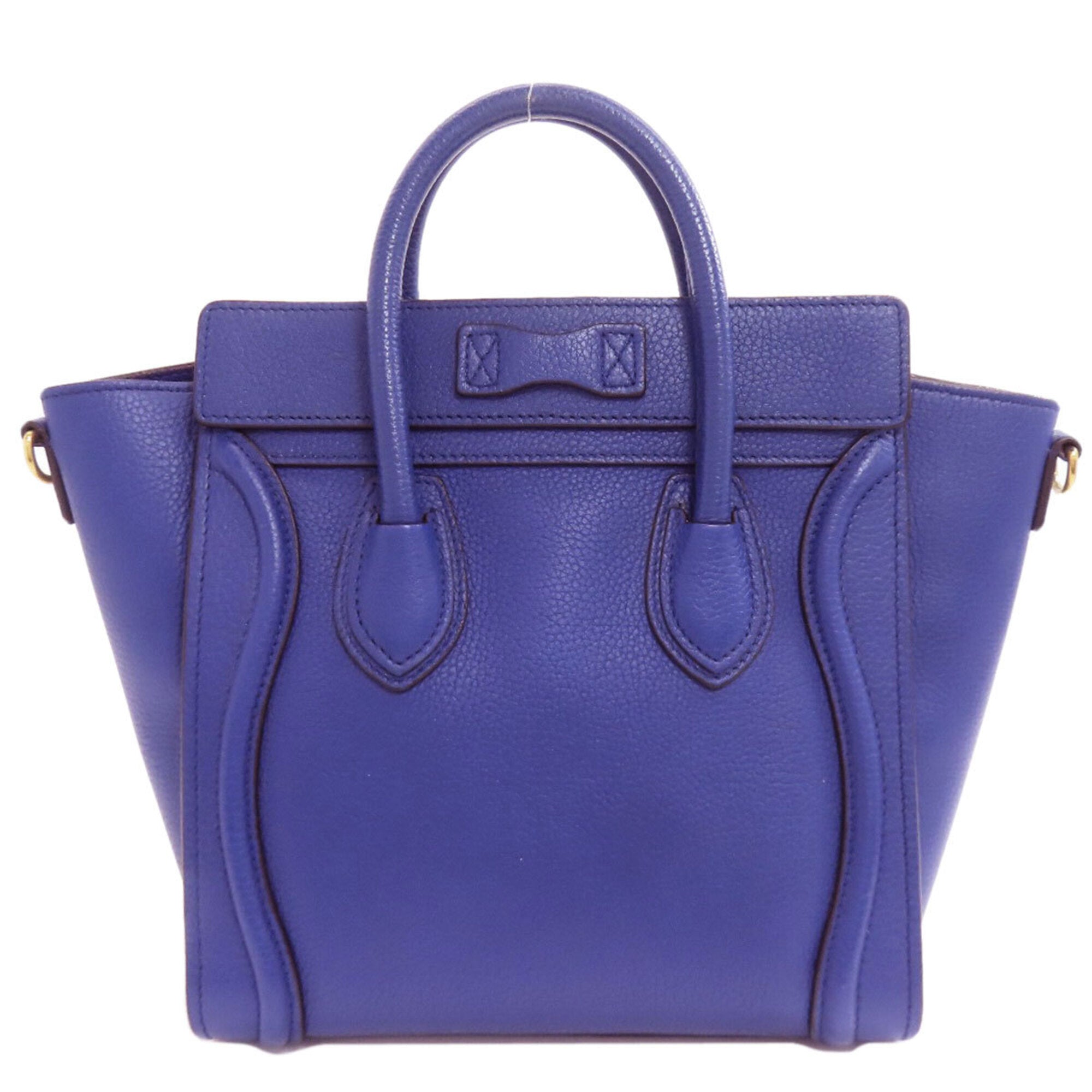 Celine Luggage Blue Leather Handbag (Pre-Owned)