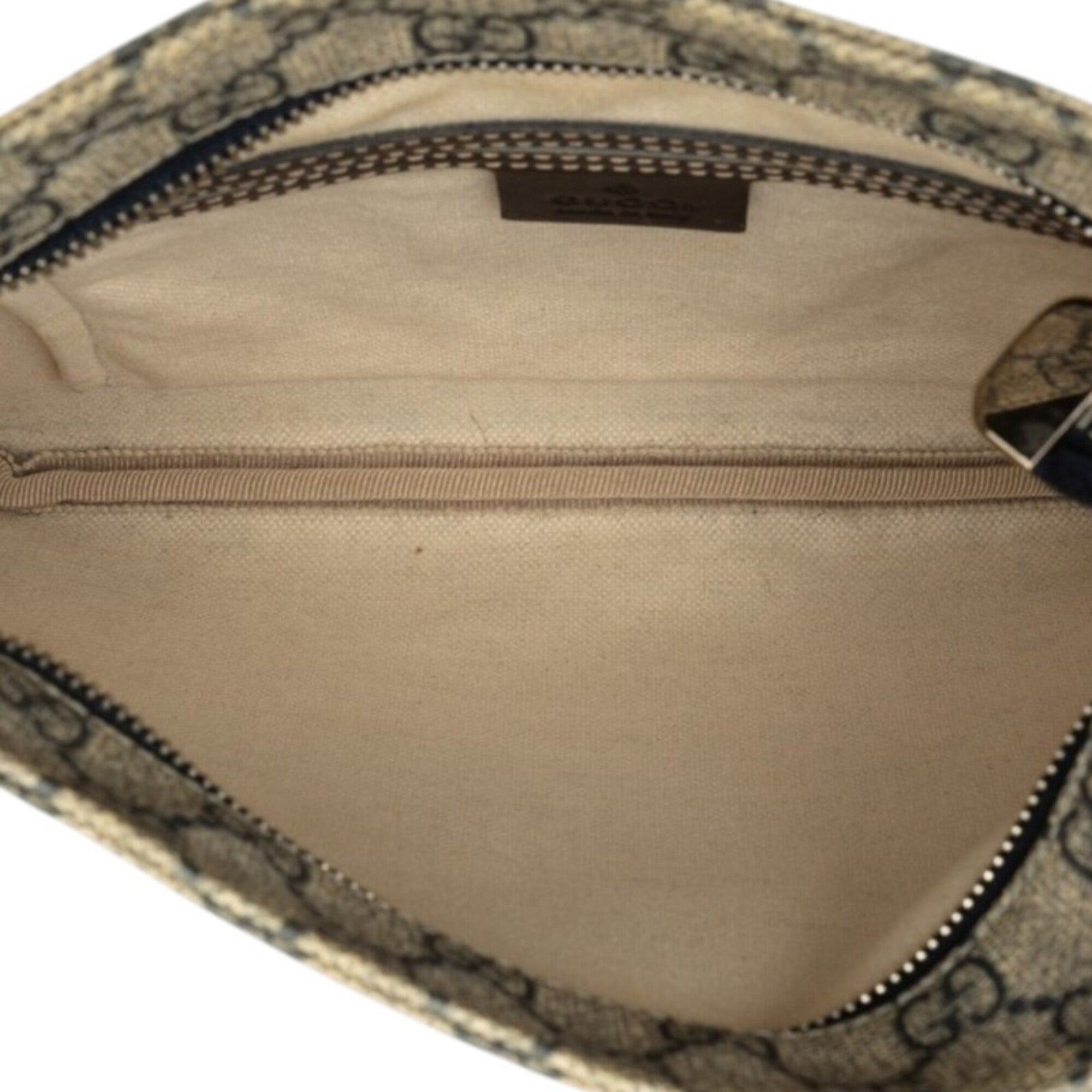 Gucci Beige Navy Pvc Leather Shoulder Bag (Pre-Owned)