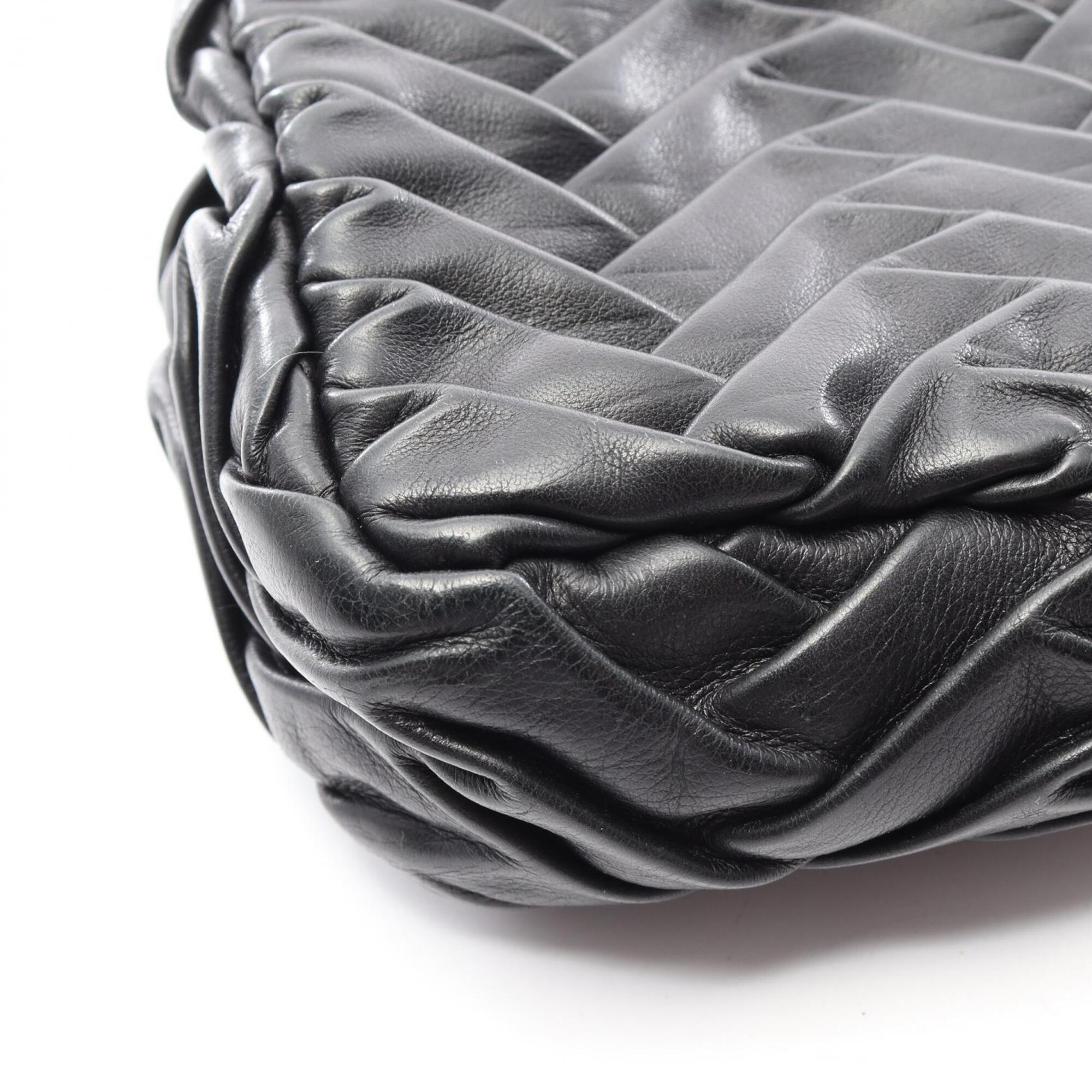 Chanel Black Leather Handbag Shoulder Bag (Pre-Owned)